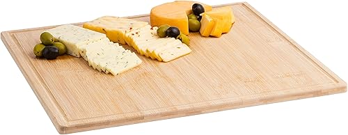 Miniatura 2 de Hammont Bandeja de tabla de cortar de bambú  Accesorio de cocina ecológico  Paquete de 2  Bandejas de madera para servir carne, verduras, queso y