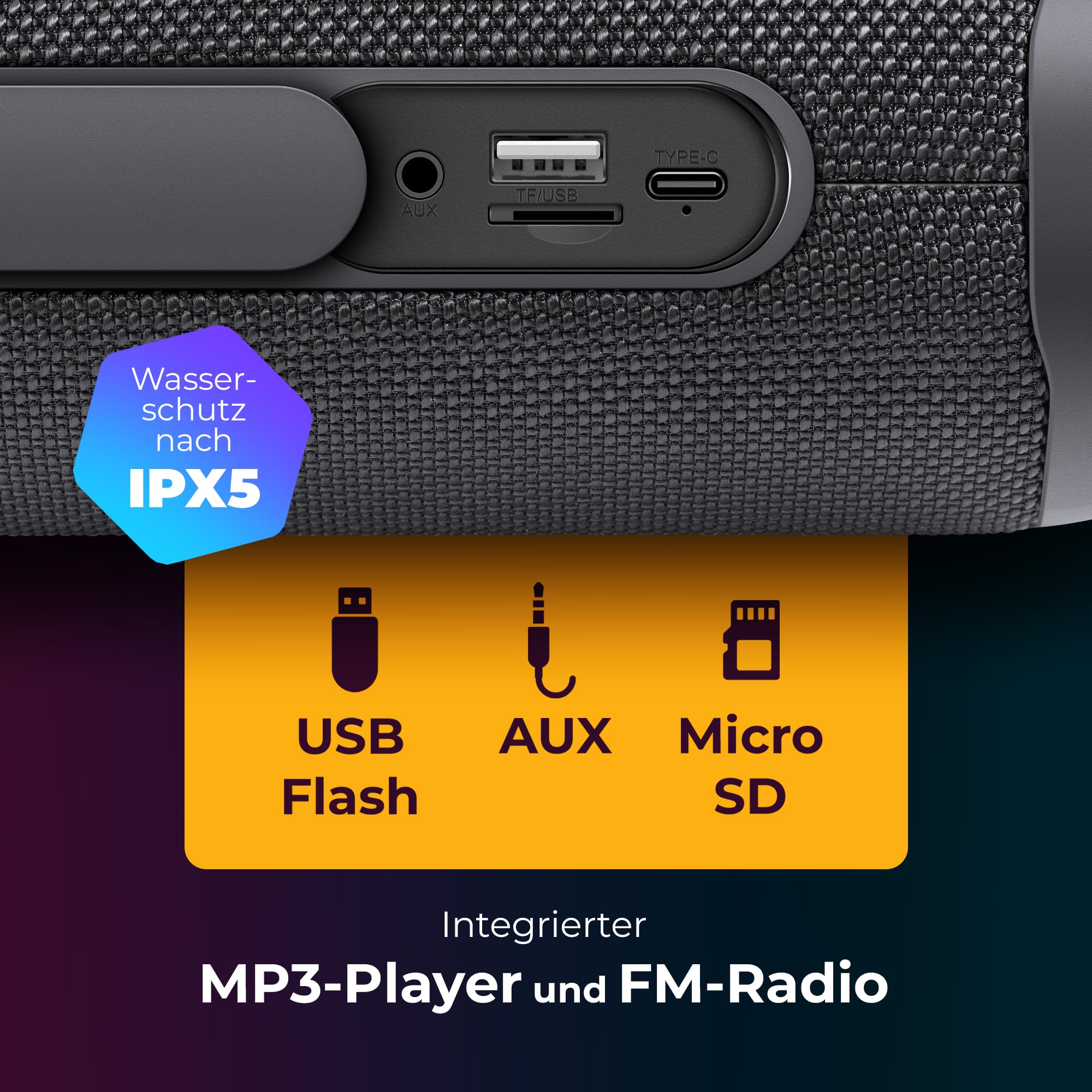 MLOVE BV800 Haut-Parleur Bluetooth Portable avec Radio FM, écran LCD