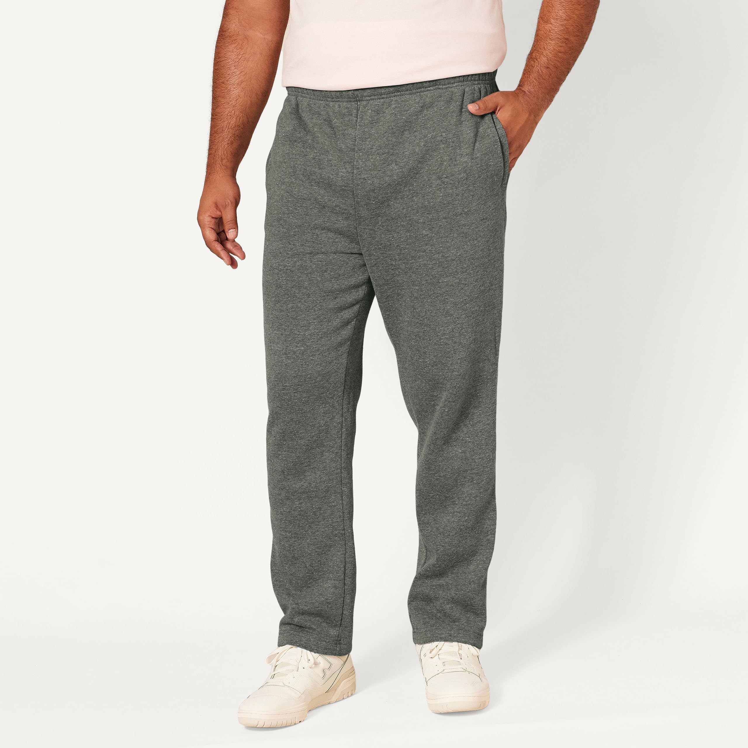 Amazon Essentials Pantalones Deportivos de Forro Polar con Parte Inferior Abierta (Disponibles en Tallas Grandes y Largos Especiales) Hombre