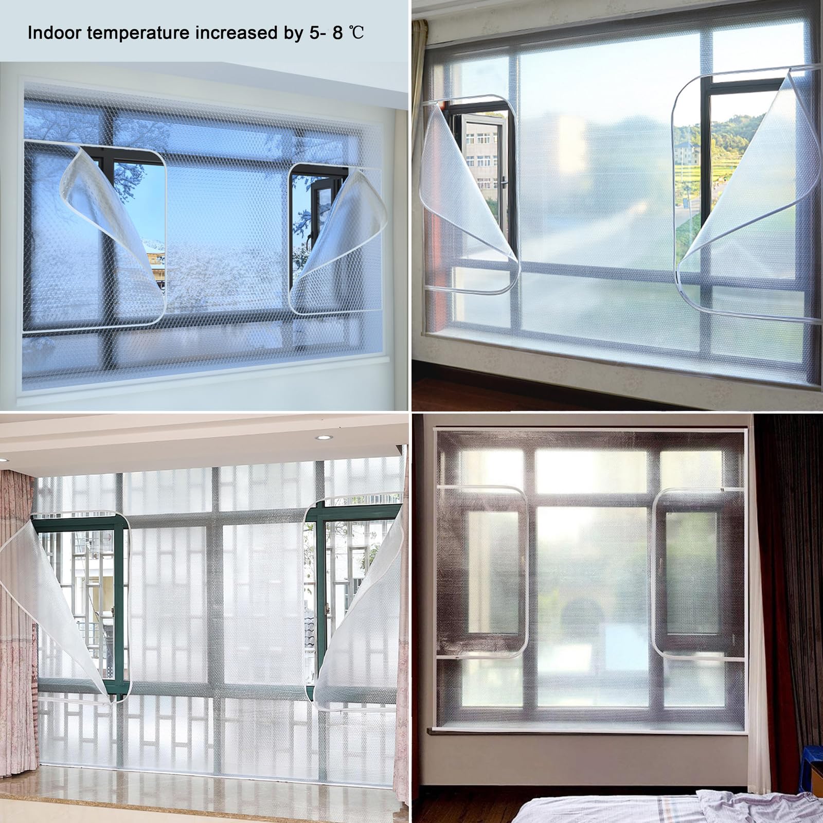 Pellicola Isolante Termica Per Finestre - Tesa Trasparente 4x1,5m Con Nastro Biadesivo - Risparmio Energetico - Foto 4