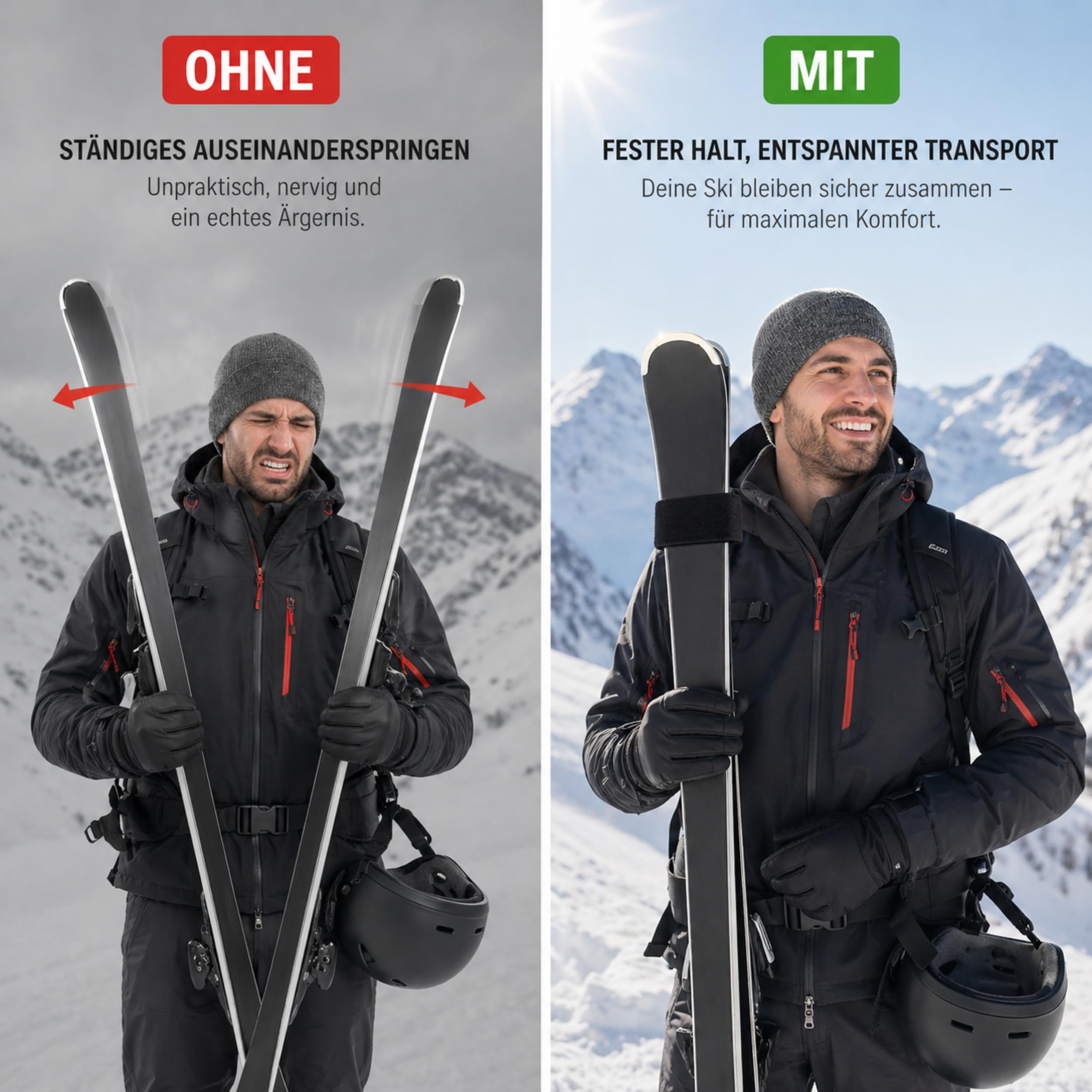 sunmondo 2 bandes de ski Connecteur protecteur noir