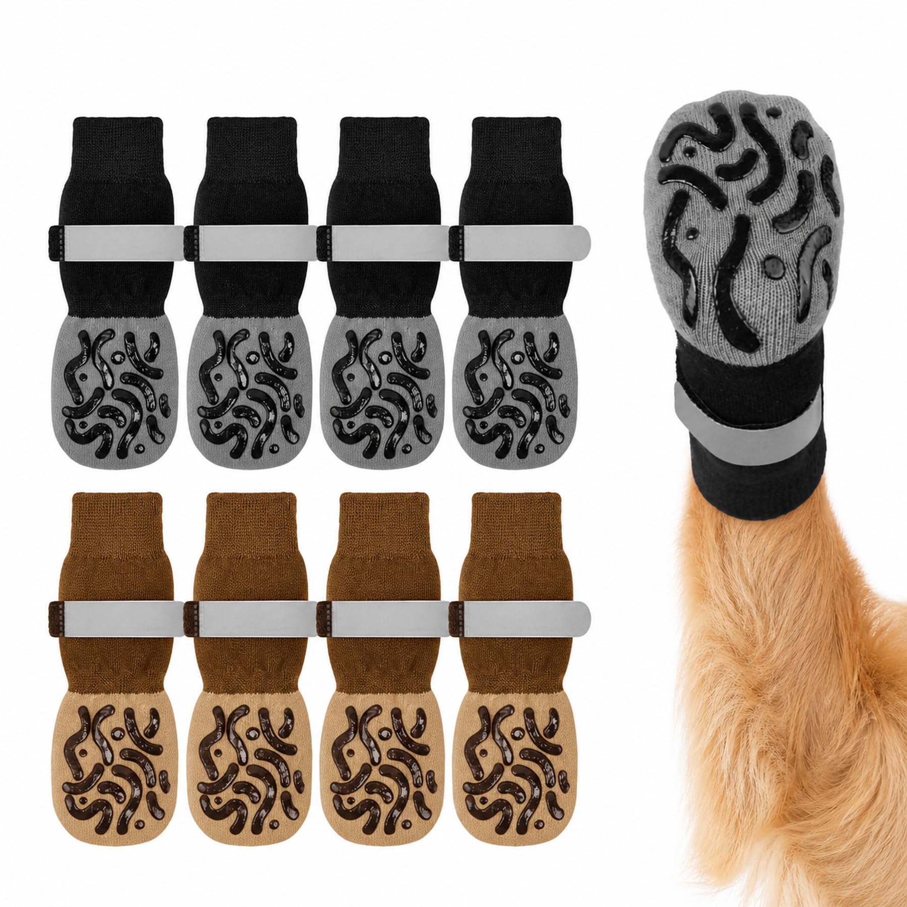 Dog Socks,4 Pairsdog socks paws stop licking, with Adjustable Strapsw