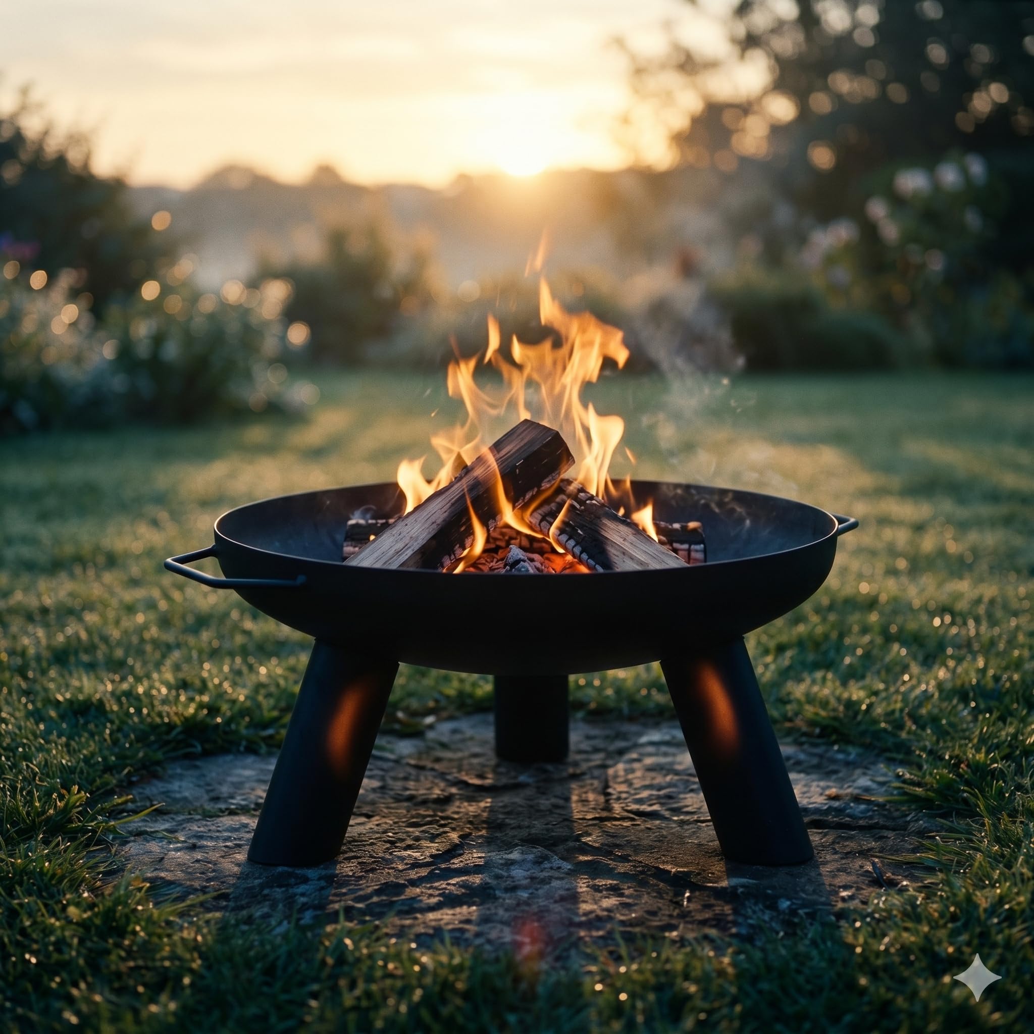 Braciere dal design premium, diametro 55 cm, in robusto acciaio, resistente al calore fino a 600 °C, braciere da giardino per legno e carbone, stabile braciere da terrazza, per esterni e giardino