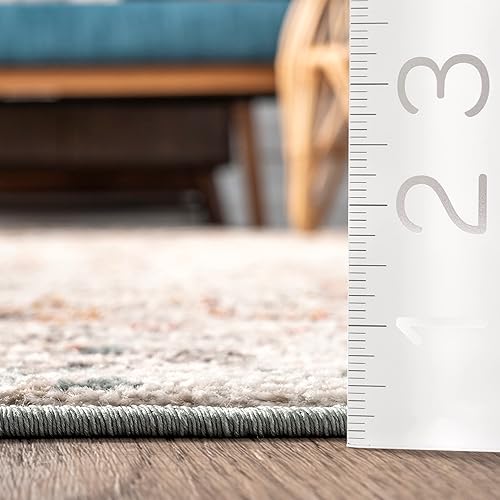 Miniatura 6 de nuLOOM Alfombra persa vintage rosa, 6 pies 7 pulgadas, cuadrada, beige