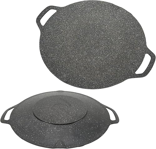 Miniatura 10 de Keenso Sartén coreana para barbacoa, parrilla redonda, revestimiento antiadherente de 6 capas, color negro