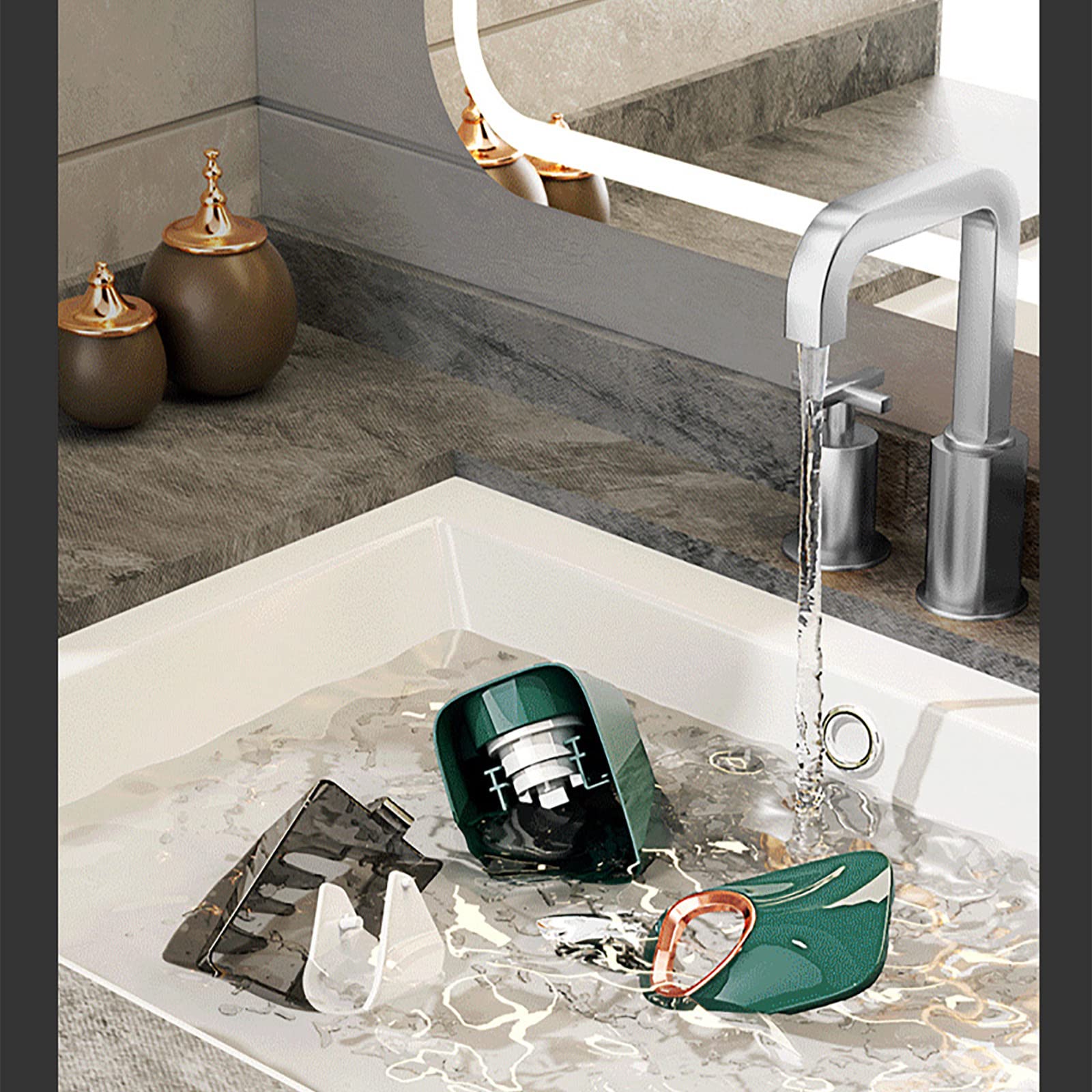 Porta Cepillo de Dientes, Soporte Cepillo de Dientes Eléctrico, Pared Estuche Cepillo Dientes con 4 Ranuras para Cepillos, ABS Organizador Baño sin Taladro para Baño Blanco