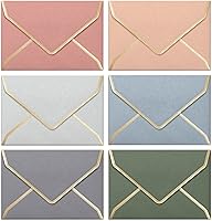 Vista 1 de Sobres de invitación, paquete de 60 sobres de 4 x 6 pulgadas para invitaciones, sobres de colores con bordes de lámina dorada, A4, 4 14 x 6 14