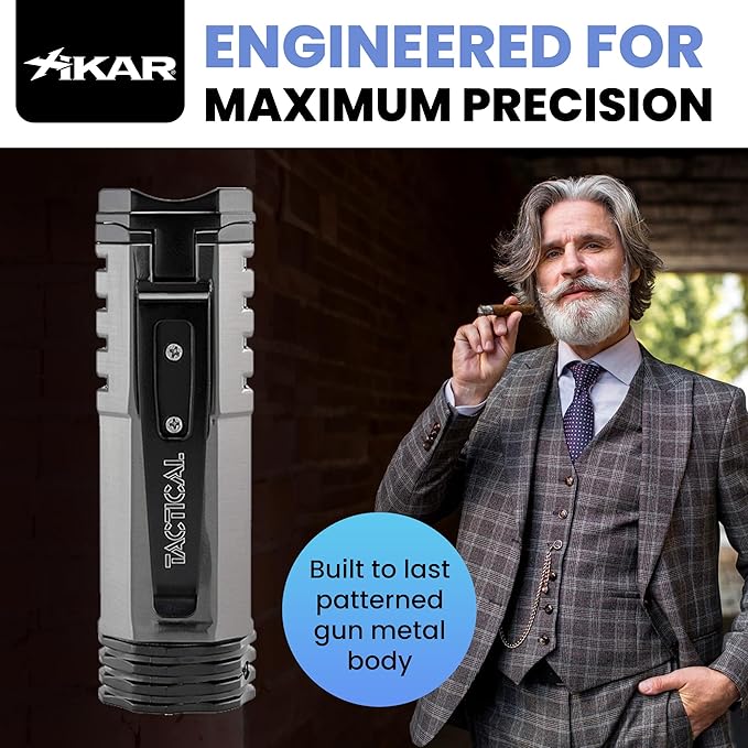 Encendedor Xikar Tactical Single-Jet, Gunmetal y Negro miniatura 4