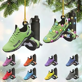 Personalized Runner Ornament - Track and Field Custom Name Marathon for Running Lovers - Running Man Xmas Ornament (RN9)