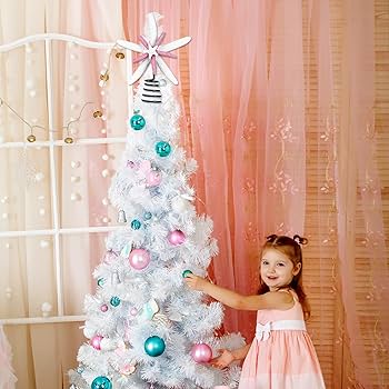 Pink white and silver christmas decorations Clearance