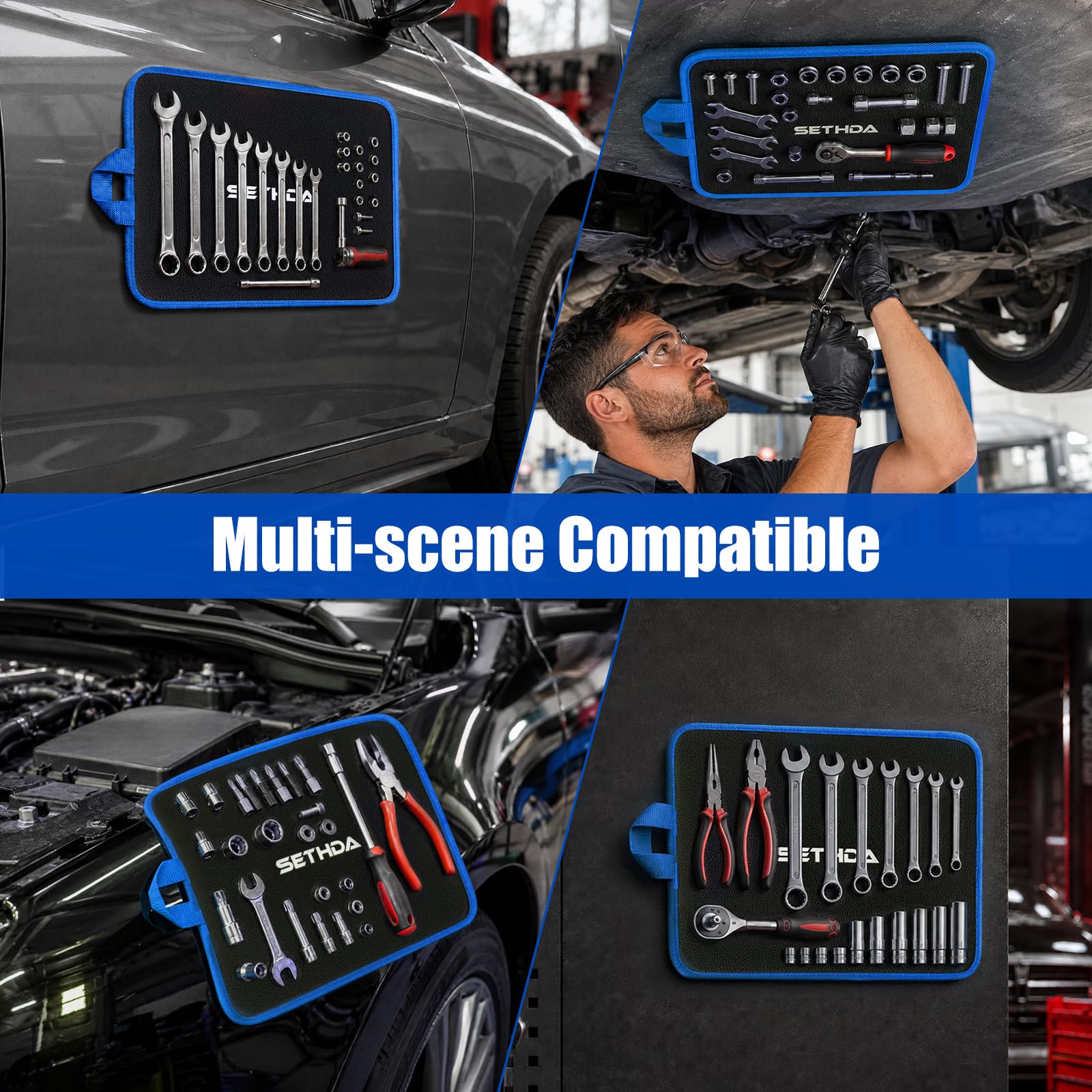 Tappetino magnetico per attrezzi, forte magnete che impedisce la | Con strumento magnetico per pick-up da 4,5 kg, morbido PVC antigraffio, impermeabile, facile da pulire per riparazioni auto e
