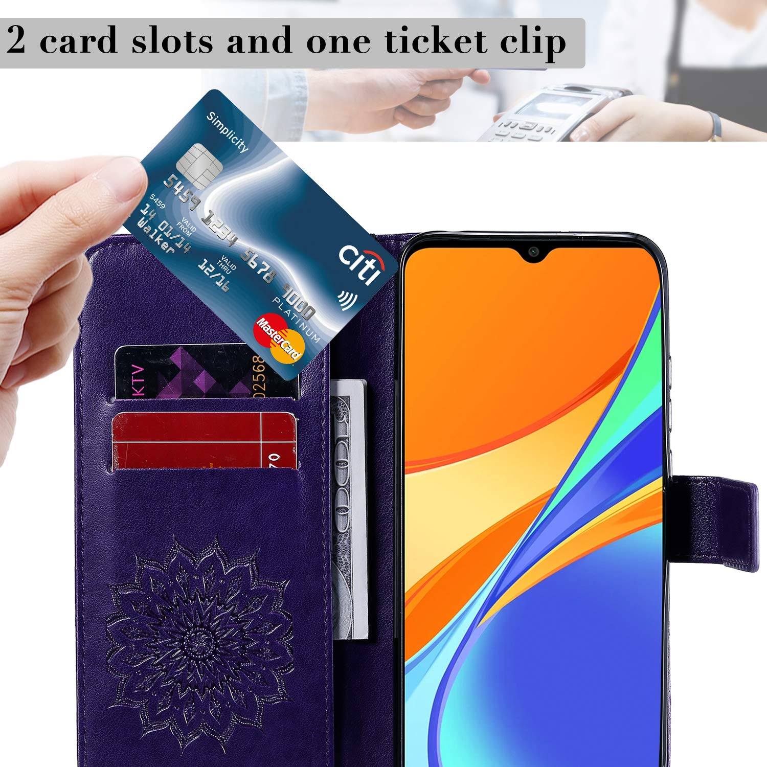 Custodia per Xiaomi Redmi 9C Custodia a portafoglio in pelle