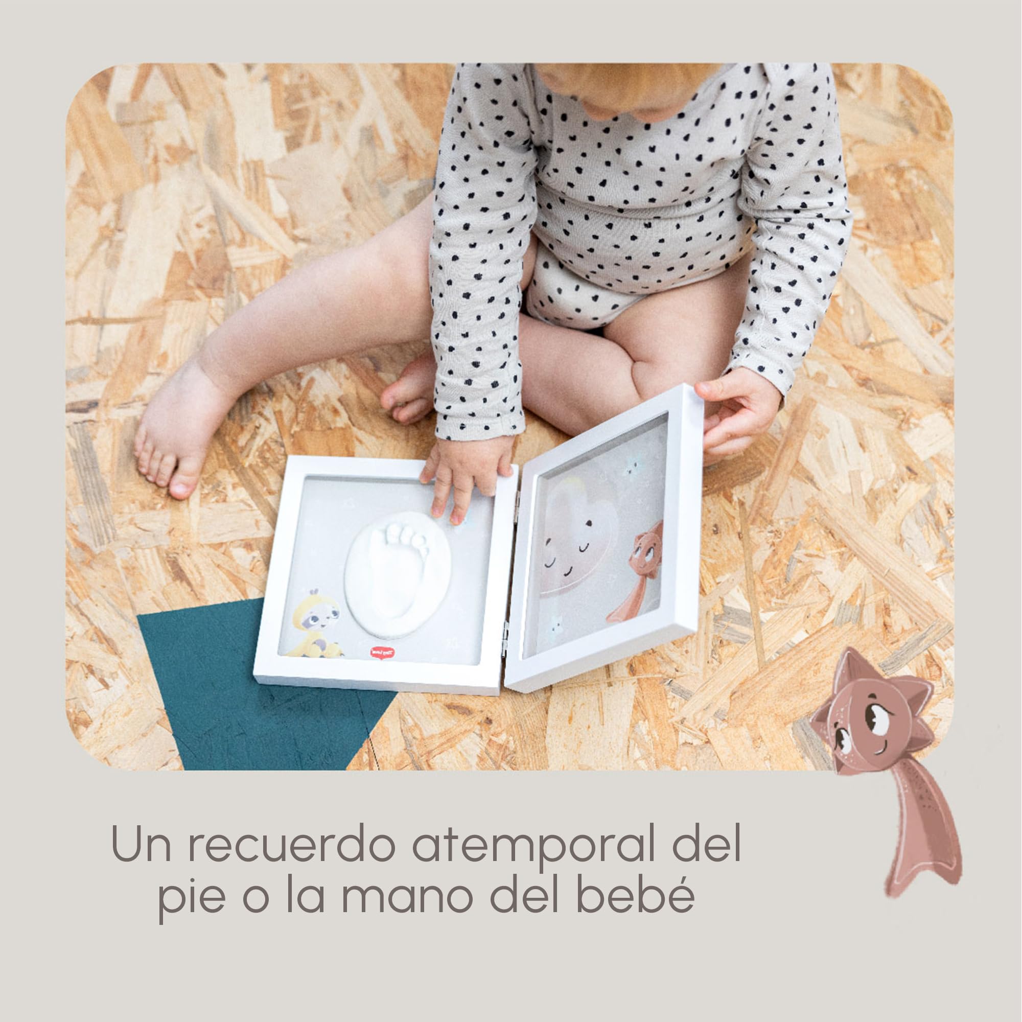 Tiny Love Marco Único, Kit Huella Bebé Pie y Manos, Kit Cuadro Personalizado con Foto, Recuerdo Pie y Mano, Dermatológicamente Testado, Regalos Recién Nacidos, Kit Todo en Uno, Tiny Creations, Blanco