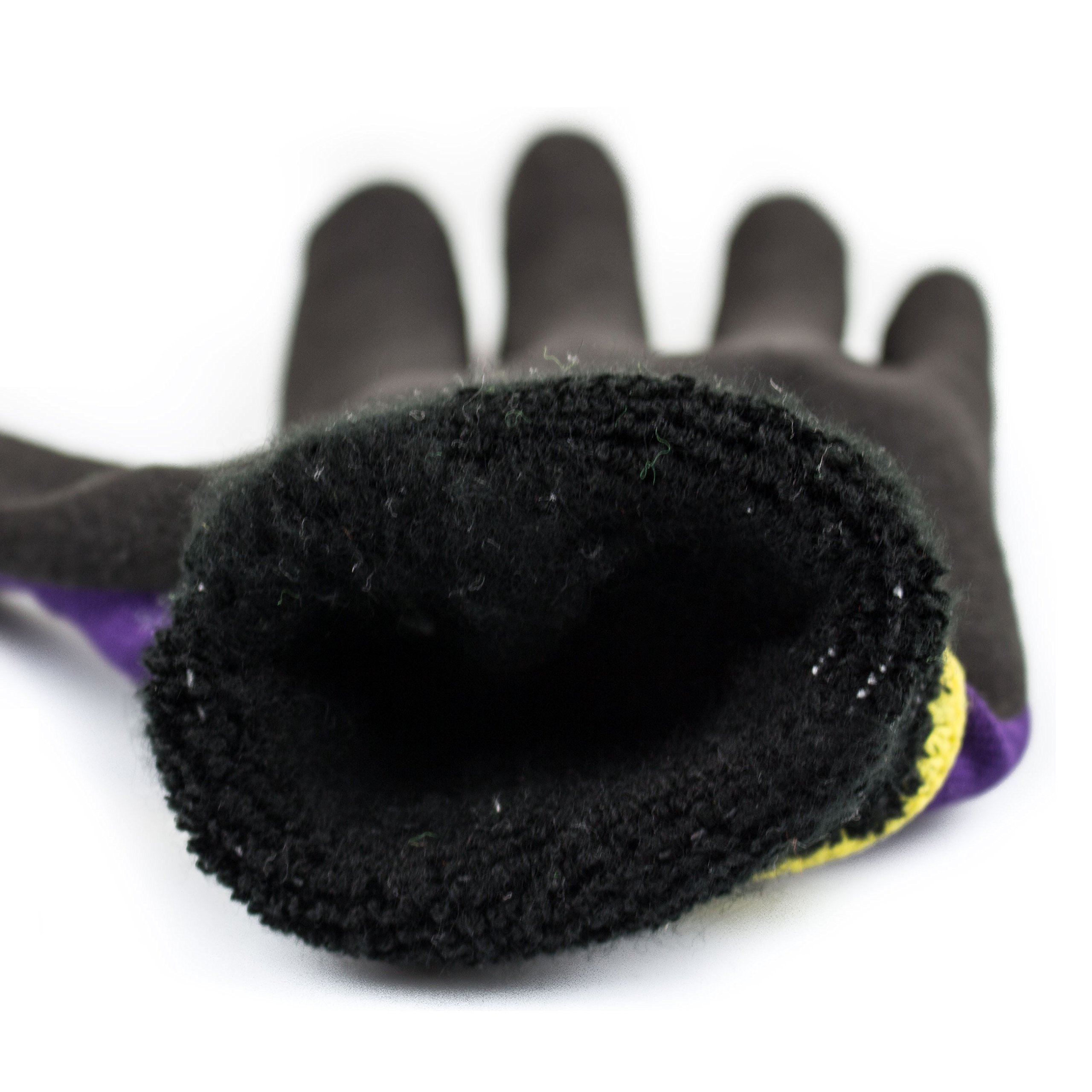 BGWANS - Guantes de trabajo de seguridad con revestimiento de goma, aislados de doble forro para invierno, 3 pares/paquete (mediano, morado)