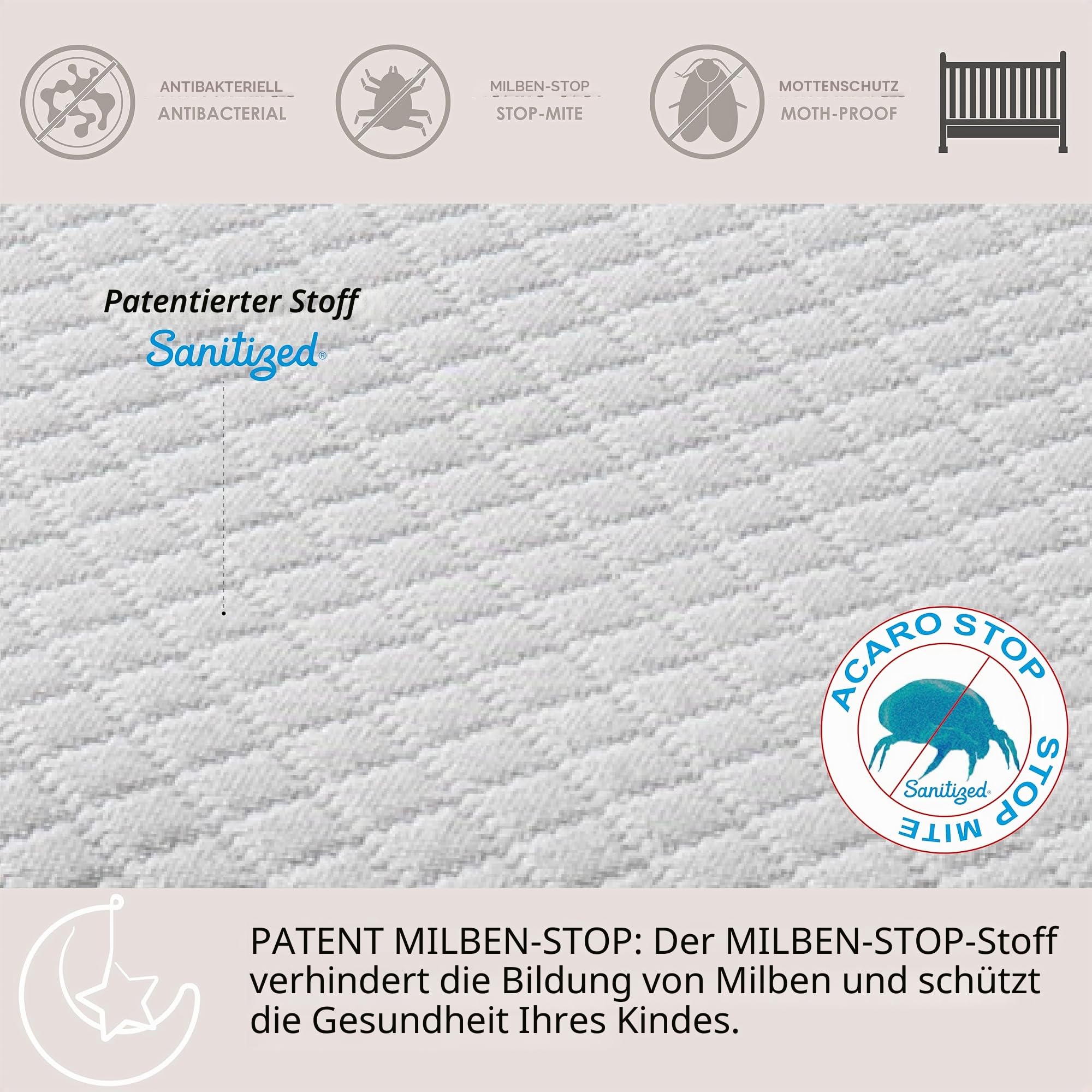 Italbaby Antiacaro Matratze, 55 x 110 cm, mehrfarbig, Einheitsgröße