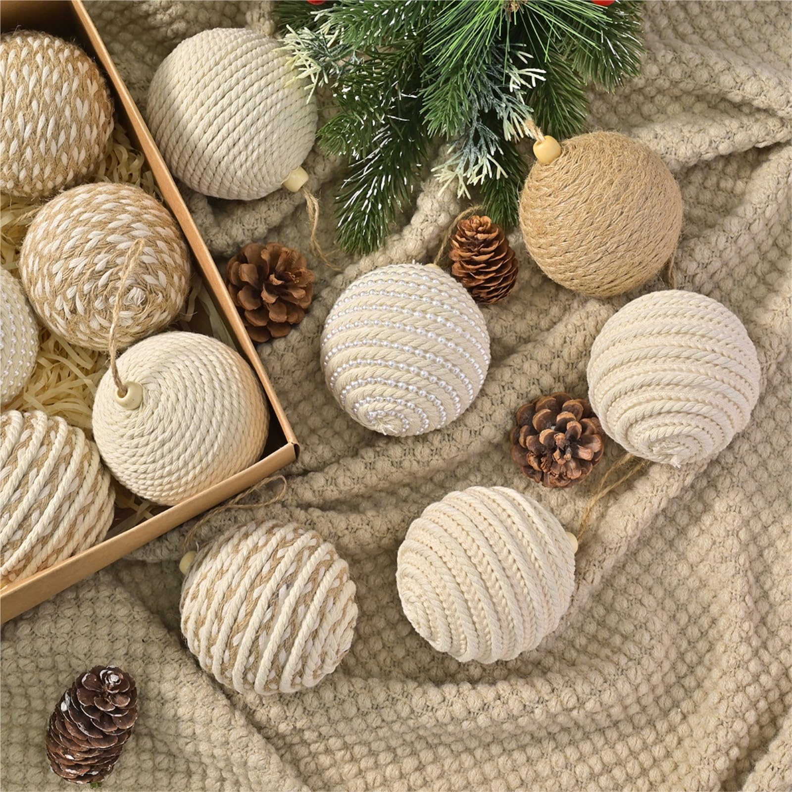 Boule de Noël, Ornement, 12 Décorations De Noël 8 Cm Diamètre À Suspendre for La Maison Décoration pour Sapin