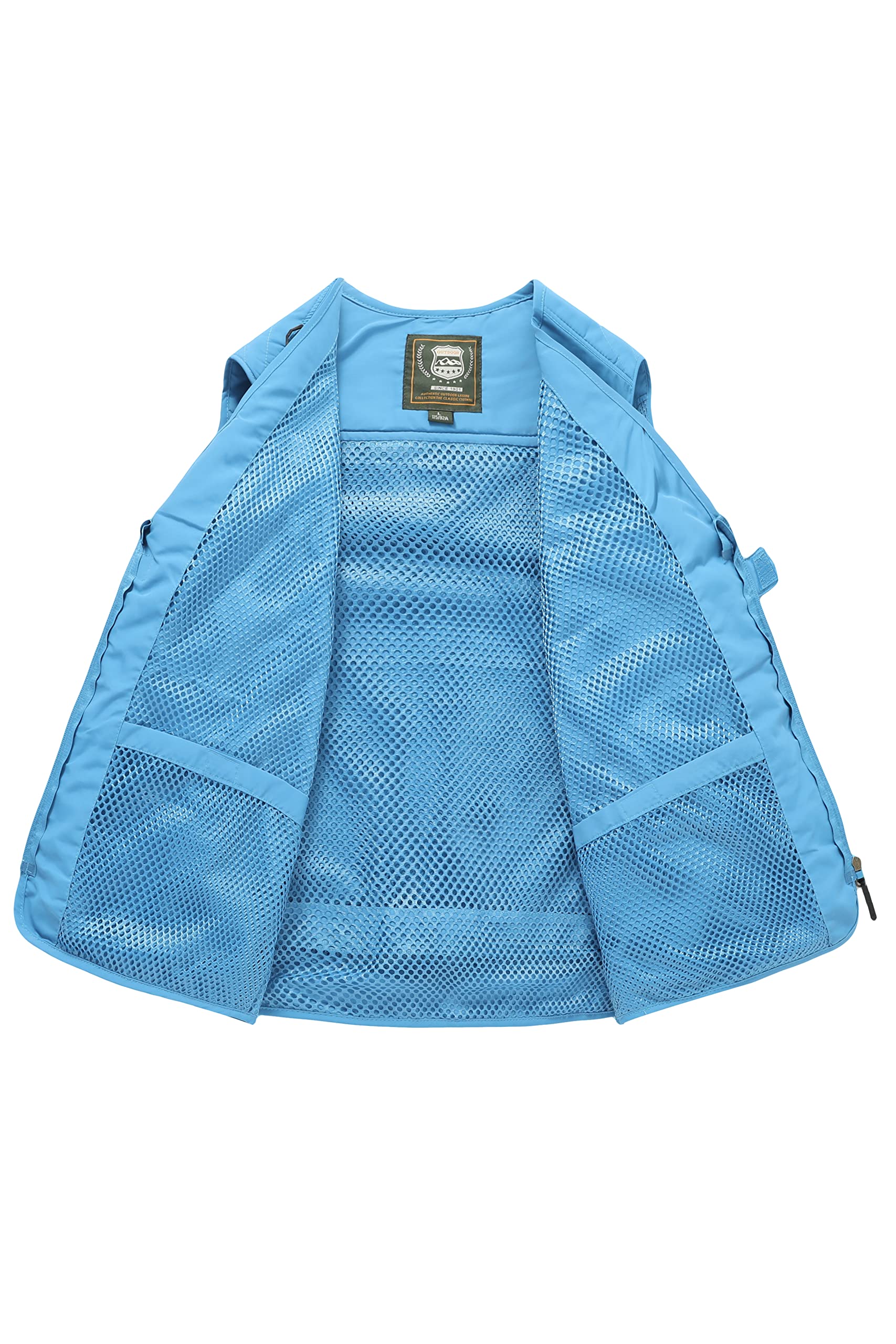 Gilet da pesca Gilet da lavoro all'aperto Hbufnha Unisex Caccia Viaggio Fotografia Safari Gilet Con Multi Tasche, 2 # blu cielo, XX-Large