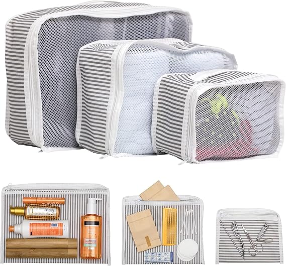 6 Parça Bavul Organizer Seyahat Çantası Valiz Düzenleyici Bebek Hastane Çıkışı Çanta (Standart, Adet, 6)