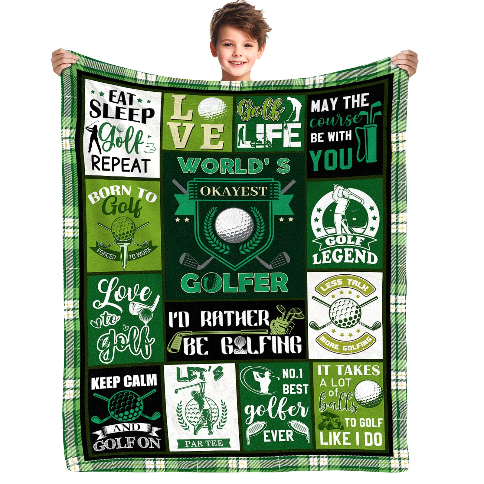 Yasrlvun Golf Gifts for Men 152x127CM Golf Throw Blanket Fathers Day Christmas Funny Golfs Gifts for Dad Grandad Uncle