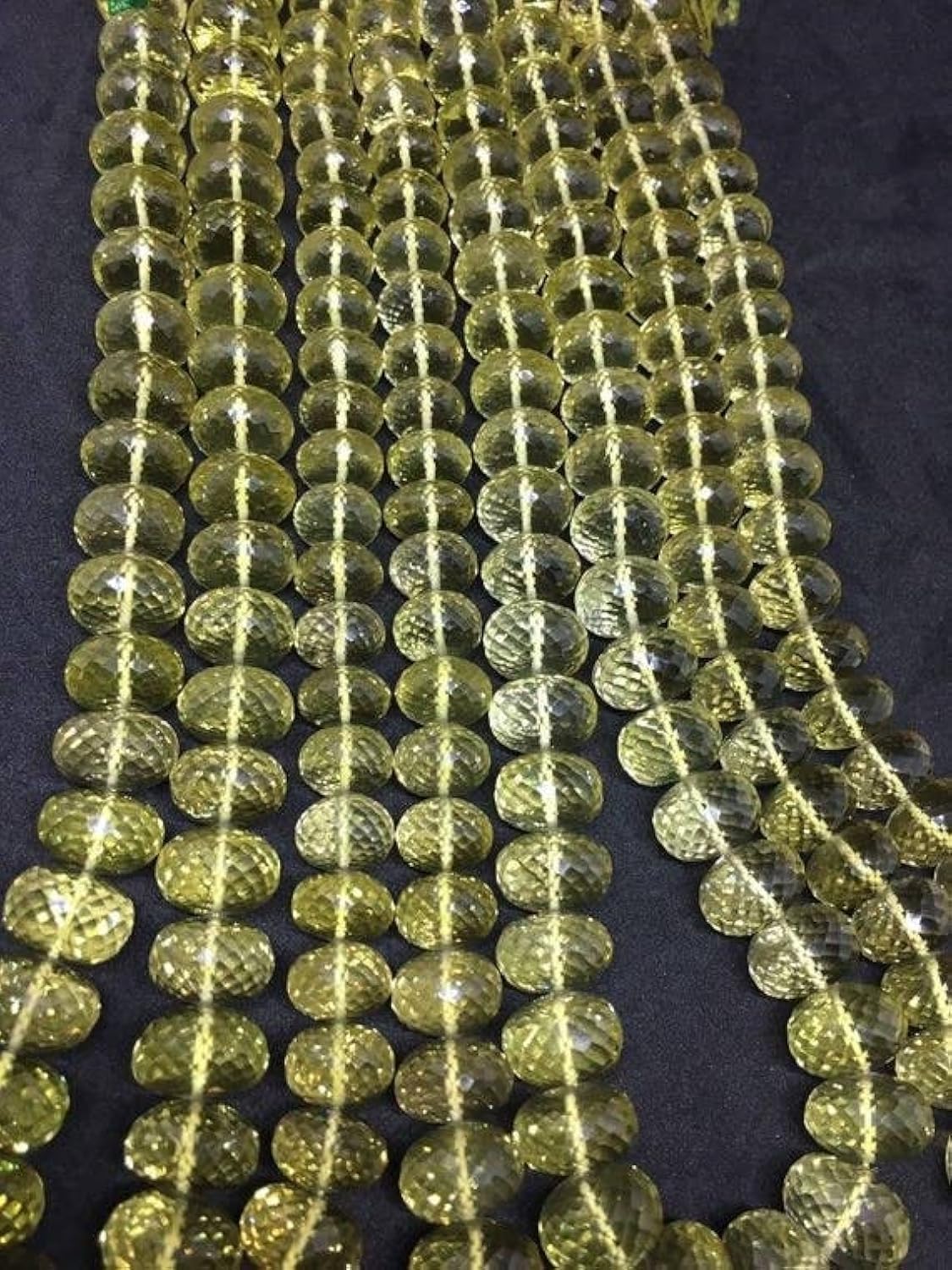 Lemon quartz rondelle perles robustes sans imperfections pour enfilage de colliers