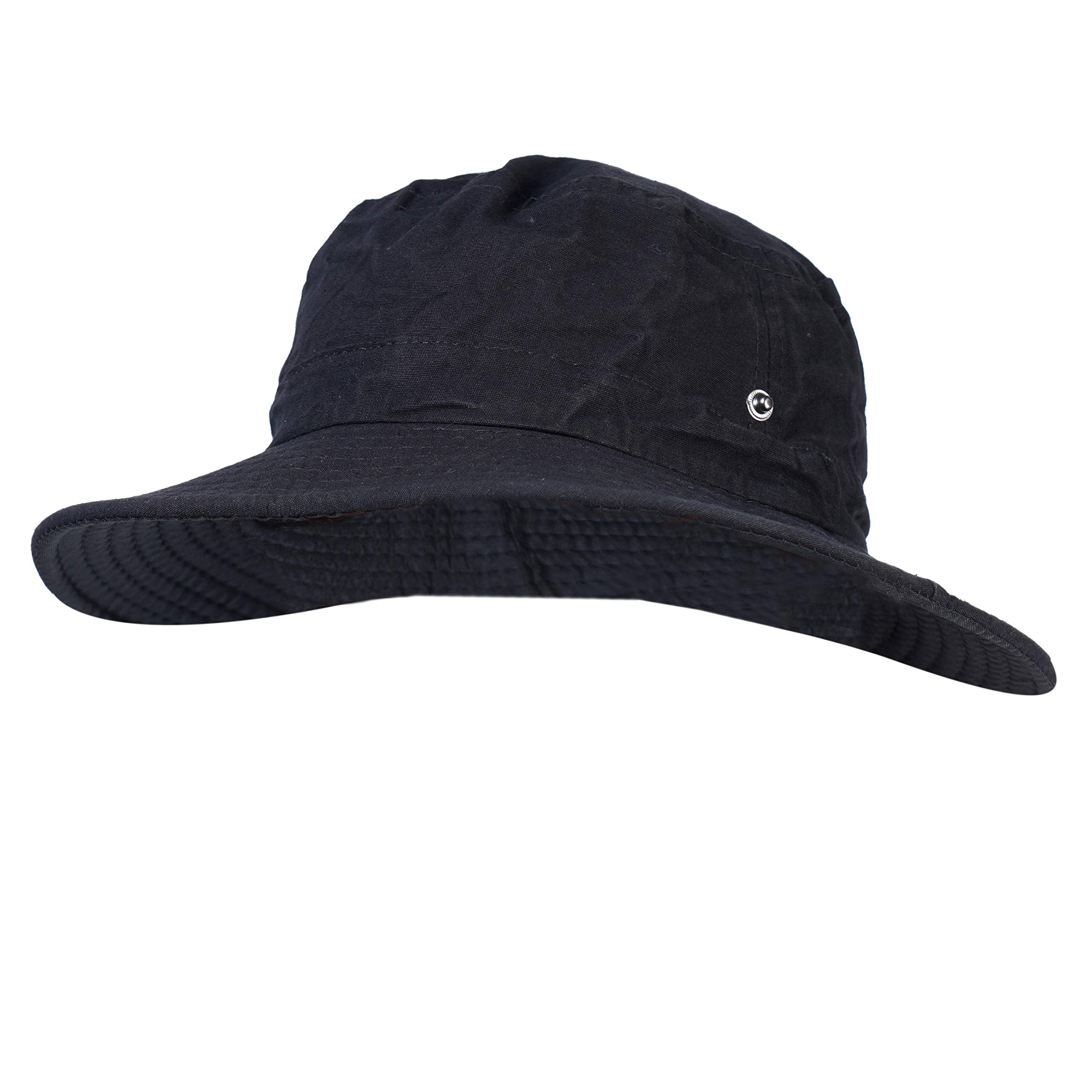 Zacharias Men's Cotton Sun Hat with Chincord (Black; Free Size)