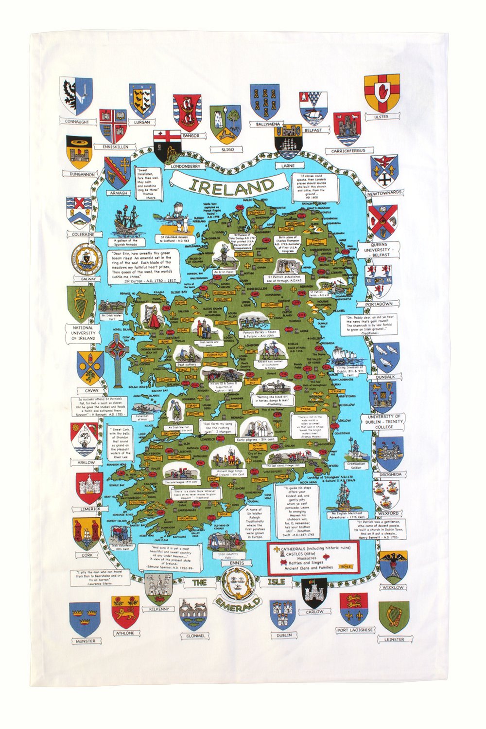 DÉ À COUDRE De Collection En Porcelaine Décoré Du Blason De L'Irlande