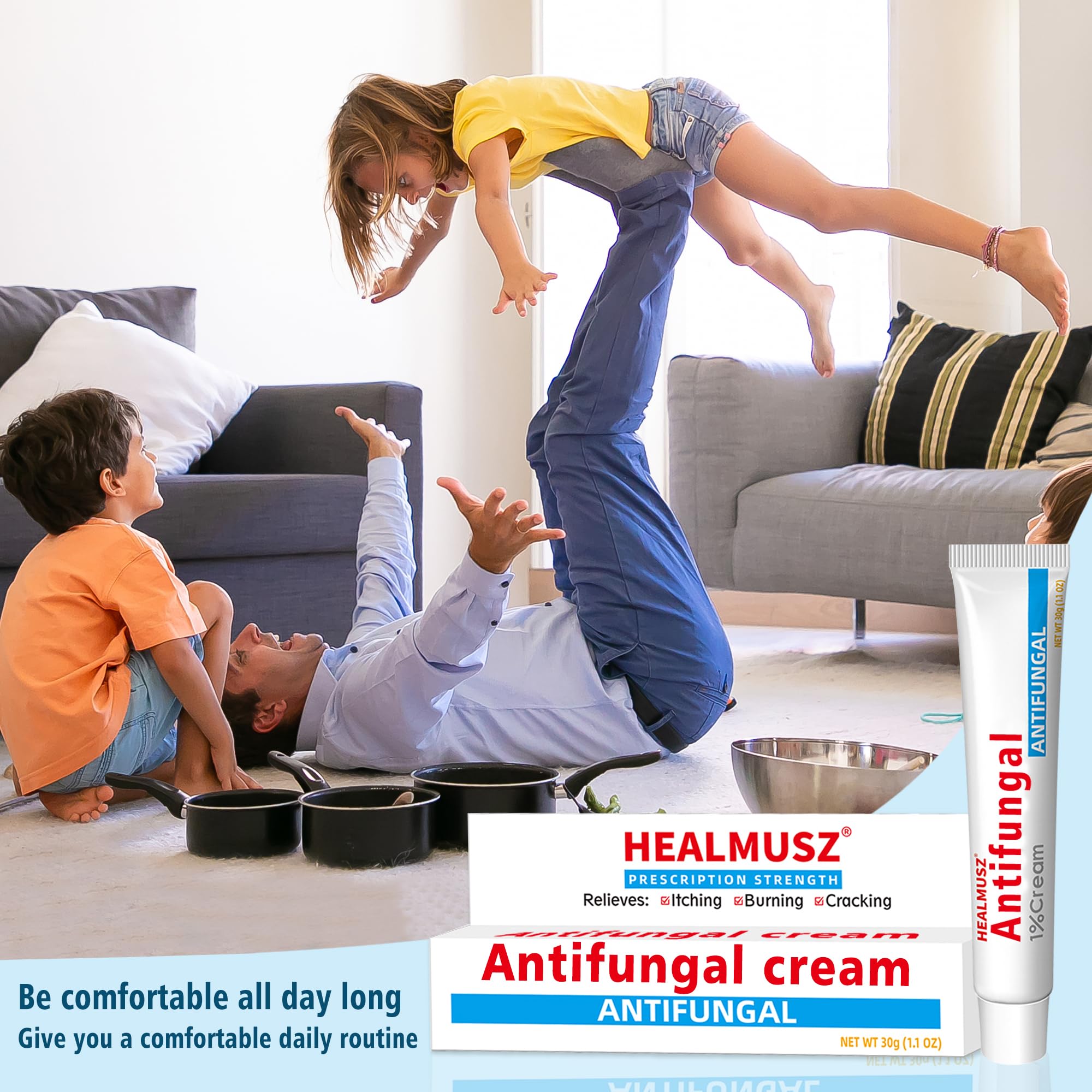 Crème antifongique pied et peau, soin quotidien pour la peau sujette à la mycose pied, 30g