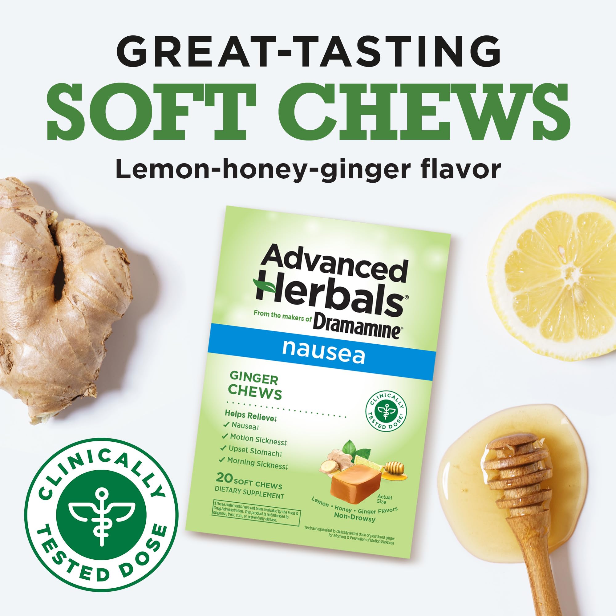 Advanced Herbals Ginger Chews for Nausea Relief, 20 Count — Amazon image 4