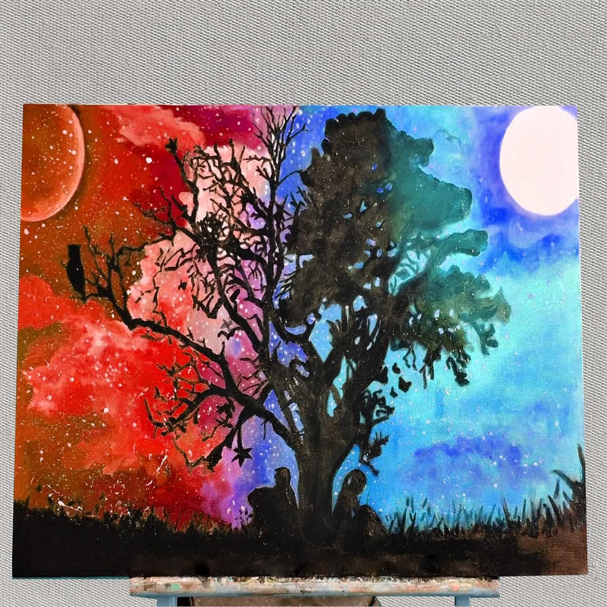 LEMGUBKP Lienzo de algodón estirado para pintura al óleo y pintura acrílica, rollo de lienzo blanco de 510 g, utilizado para pintura artesanal, pintura al óleo y pintura al óleo de acuarela (rollo de