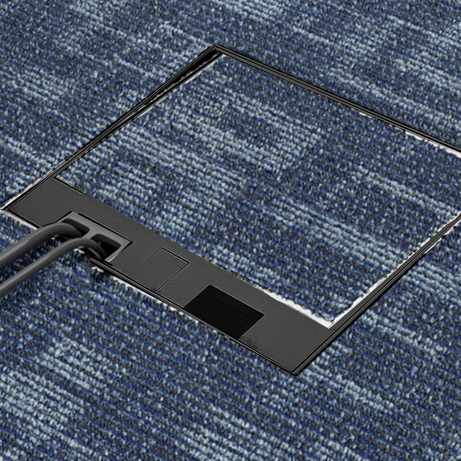 Presa da Incasso a Pavimento, Scatola di Derivazione Incorporata in Acciaio Inossidabile con Coperchio Ribaltabile 3 Uscite a Due Poli 4kW Impermeabile, per Casa, Ufficio,