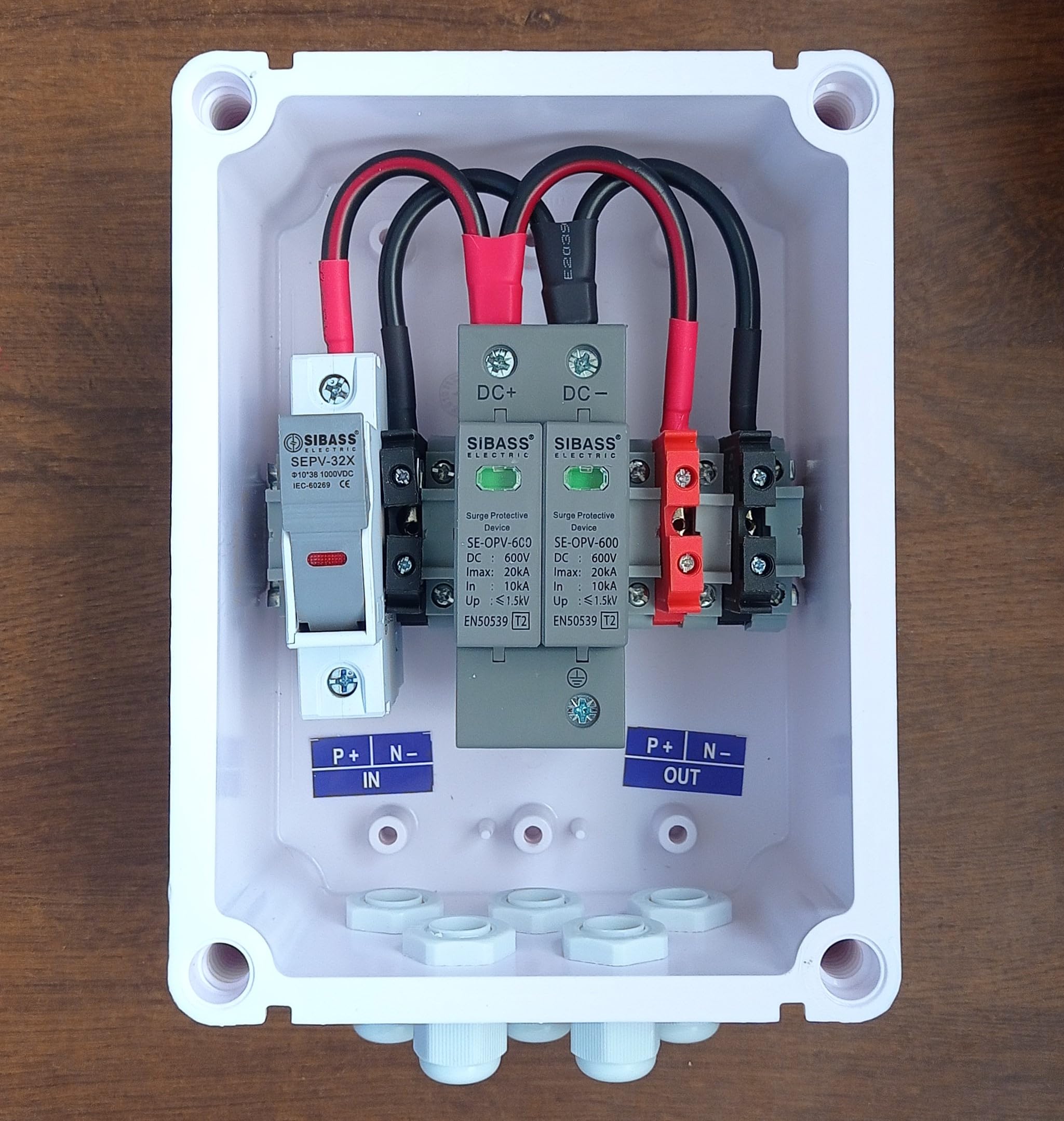 Kenbrook Solar DCDB 1 in 1 Out Inbuilt Sibass DC Fuse 20A & Sibass SPD 600V (1 Series/String x up to 12 Panels Max.)(1-1 600V)-image-32