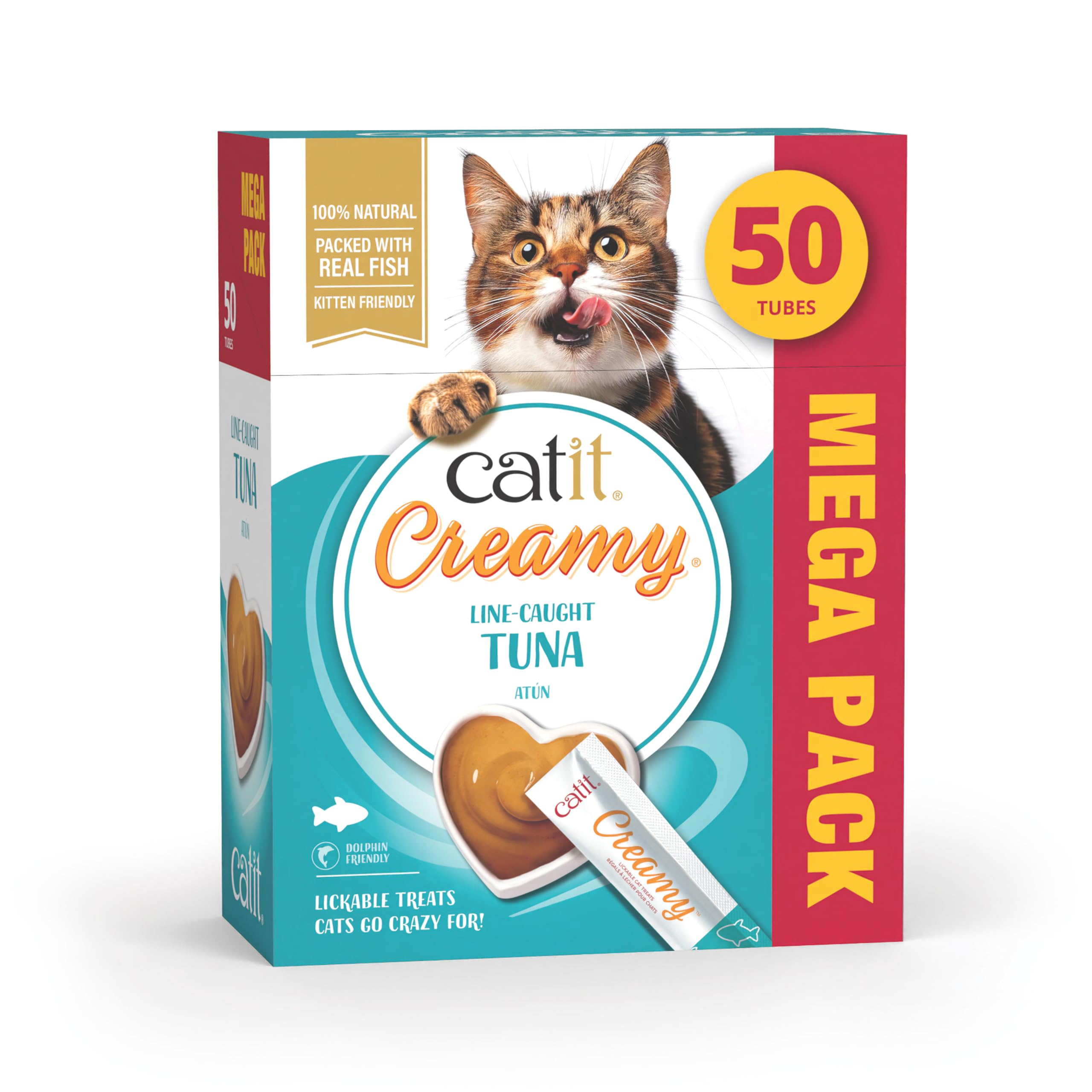 Catit Creamy Tuna Lickable Cat Treats 50 Pack