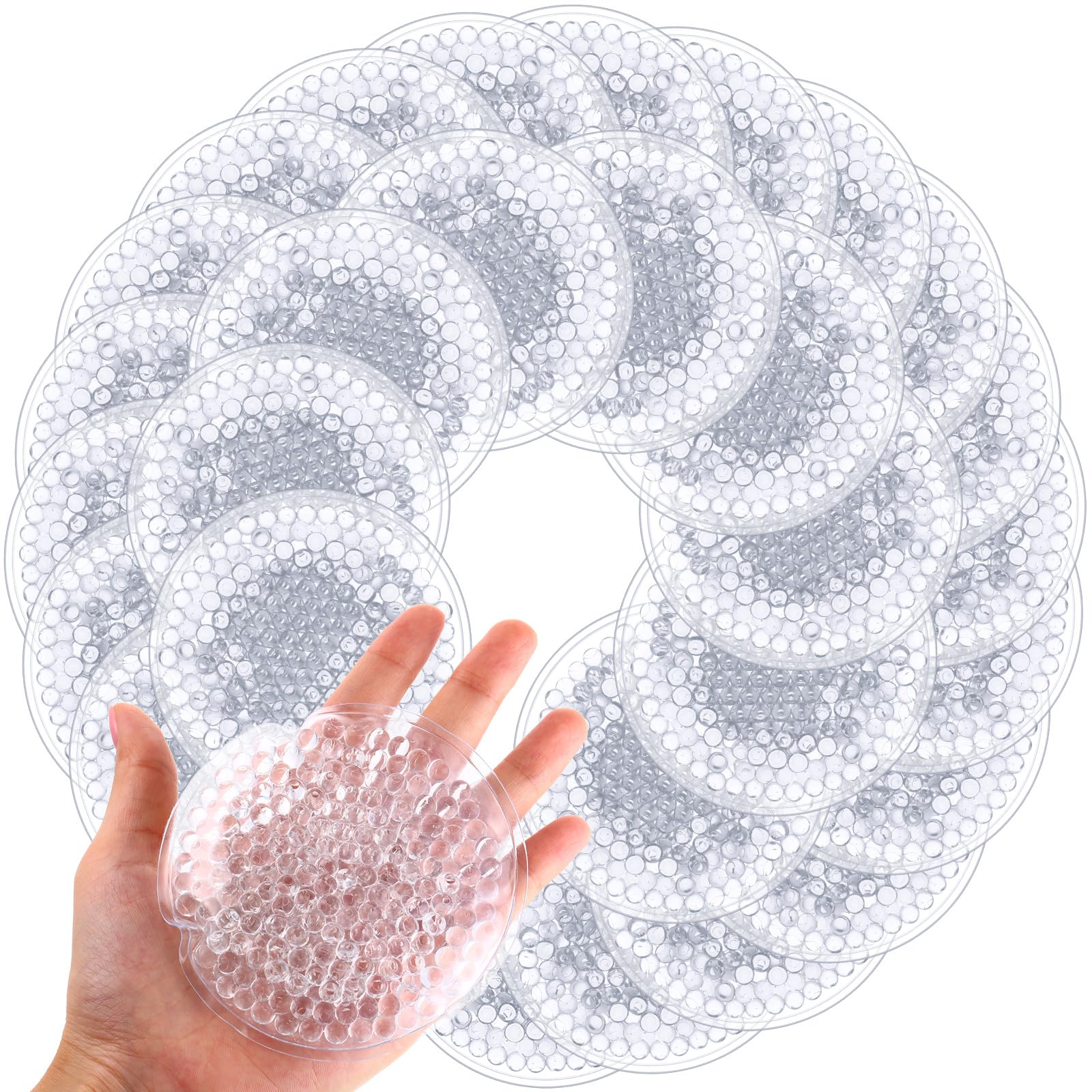 Woanger 30 Pieces Boo Boo Ice Pack Reusable Cold Packs Round Small Ice Packs for Bump Wisdom Teeth Breastfeeding Tired Eyes Dark Circles Face Pain