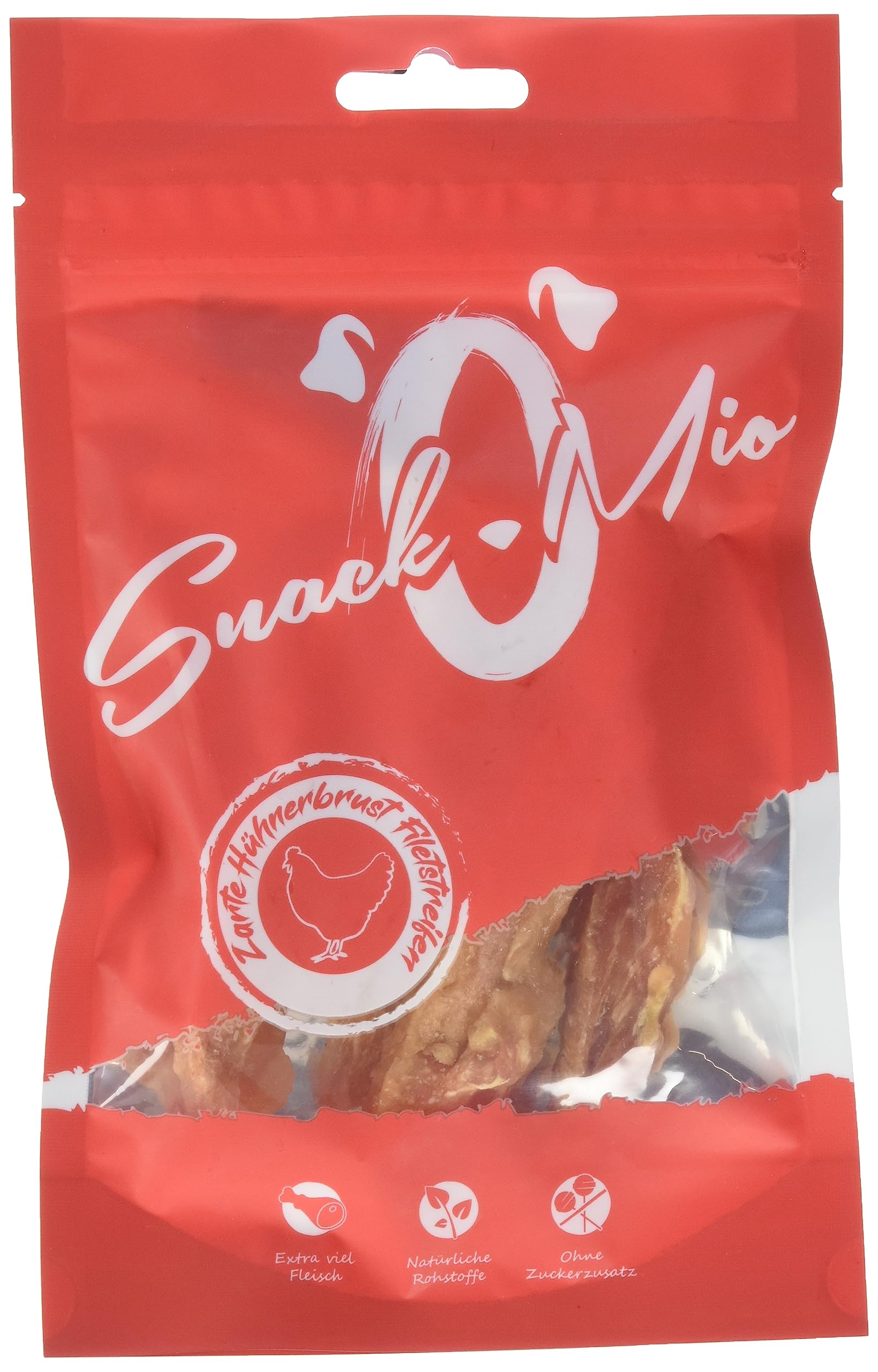 SnackOMio - Snack Premium para Perros - Tiras de Filete de pechuga de Pollo, sin Cereales, 1 Pack (1 x 70g)