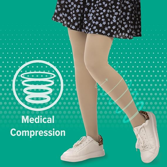 Juzo Soft 2002, Thigh-High, 30-40 mmHg, Open Toe Compression Stocking with Silicone Top Band - Men & Women, Short, 2 (II), Beige
