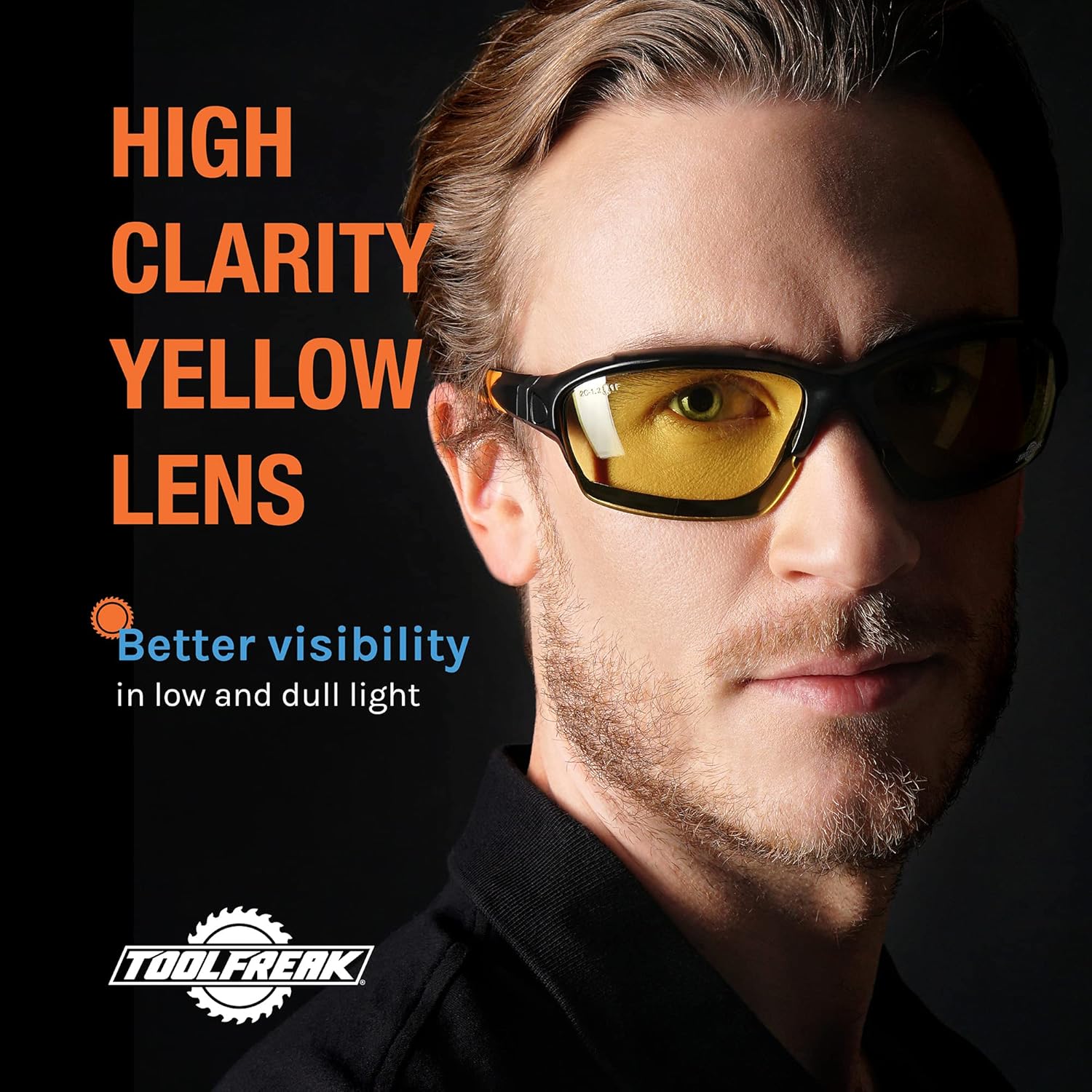 Get Popular Offer ToolFreak Spoggles Safety Glasses HD Yellow Polycarbonate Lens, Impact Protection , Foam Padded, ANSI Z87 Rated , Hard Case, Head Strap and Lens Cloth