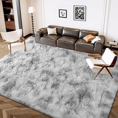 Vista 95 de FlyDOIT Alfombras de área grande para sala de estar, alfombra peluda marfil de 4x6 pies, alfombras mullidas de felpa ultra suave, alfombras peludas