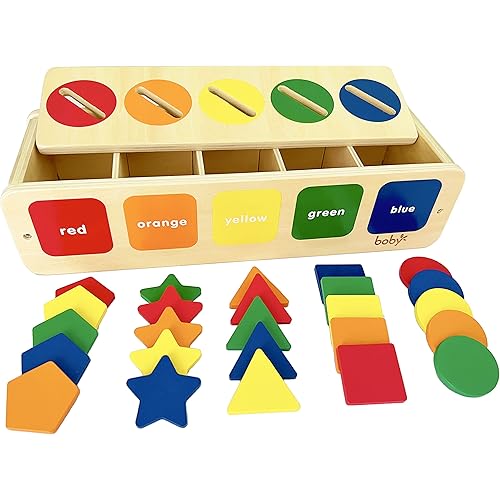 Dailyfunn Montessori Toys Color&Shape Sorting Learning Matching Box for Baby Toddlers 1-3 Year Old