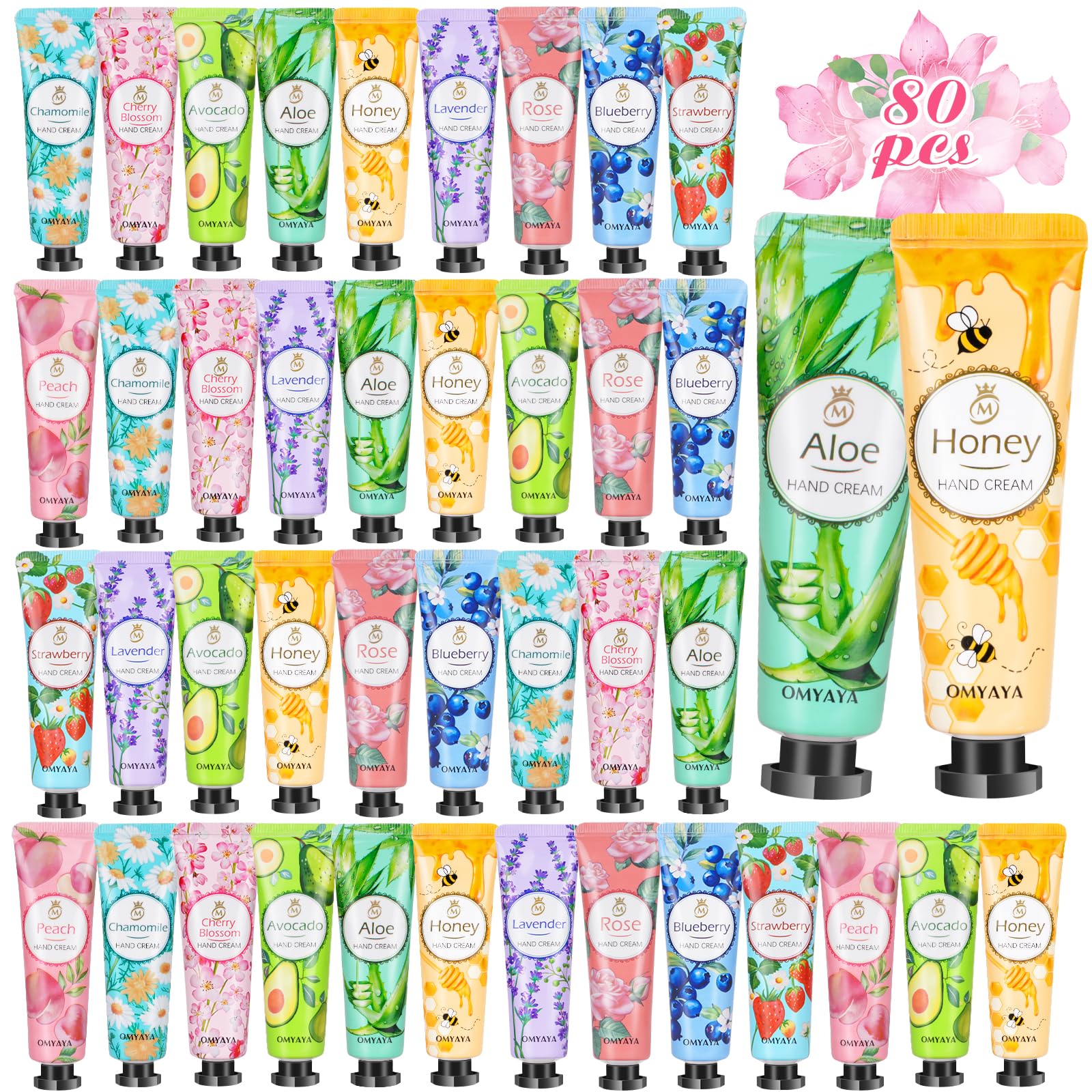 80 Pack Hand Cream Gift Set: Hand Lotion Travel Size, Teacher Appreciation Gifts, Hand Cream for Dry Cracked Hands, Mini Lotion Bulk, Small Gifts for Women Corworkers Nurse Birthday Party