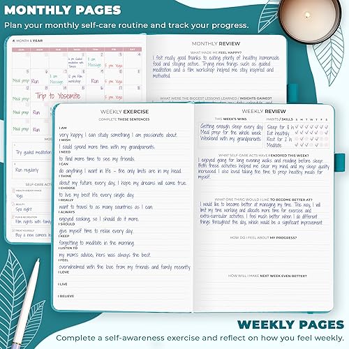 Miniatura 3 de Clever Fox Diario de Autocuidado  Cuaderno de Reflexión Diaria  Planificador de Salud Mental y Desarrollo Personal, Registro de Meditación y Estado