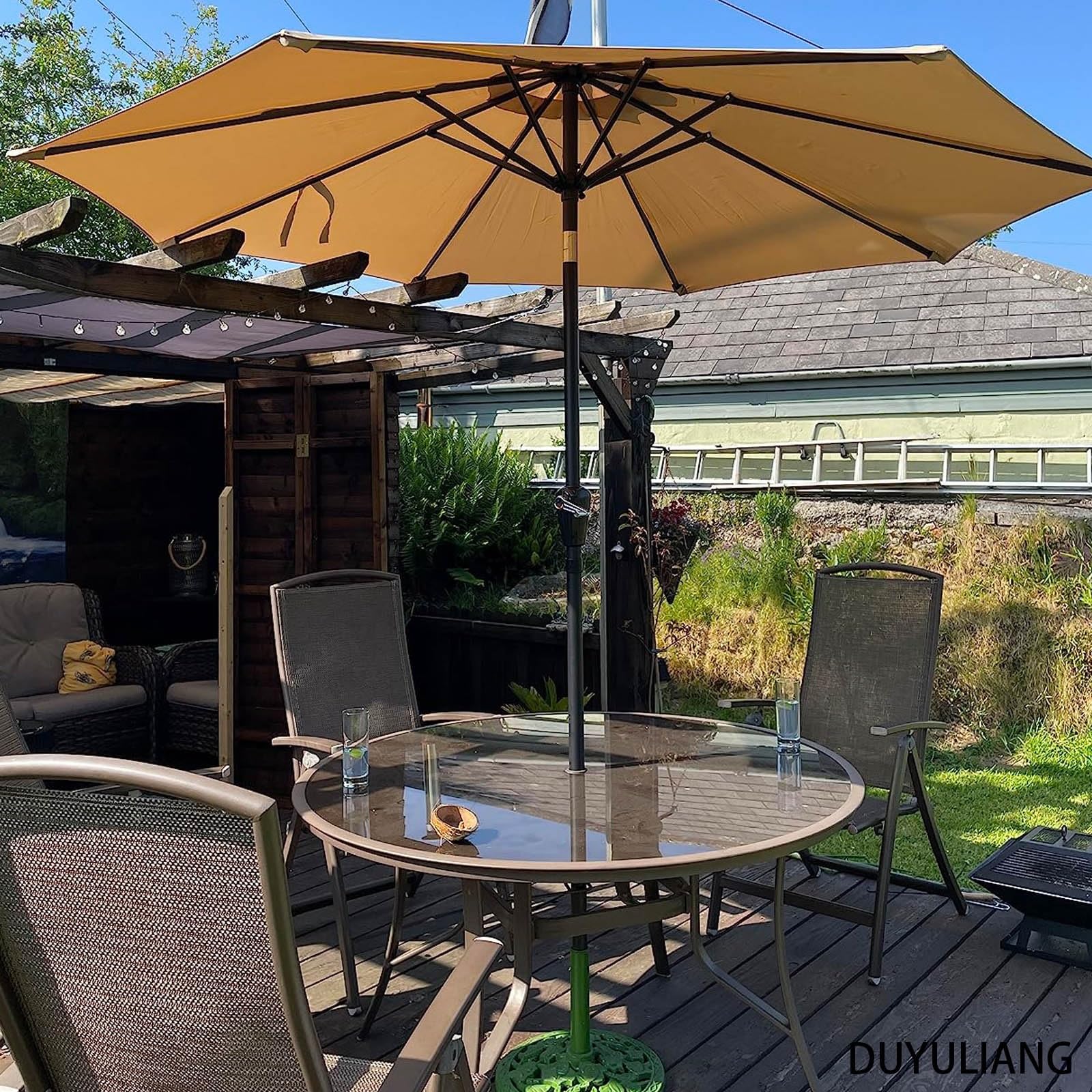 Impermeabile Replacement Parasol Canopy UV30+, Copertura Di Ricambio Per Ombrellone, Durevole Telo Ombrellone Telo Di Ricambio For Giardino, Terrazza, Patio, Piscina, Spiaggia(White,3M/8Ribs)