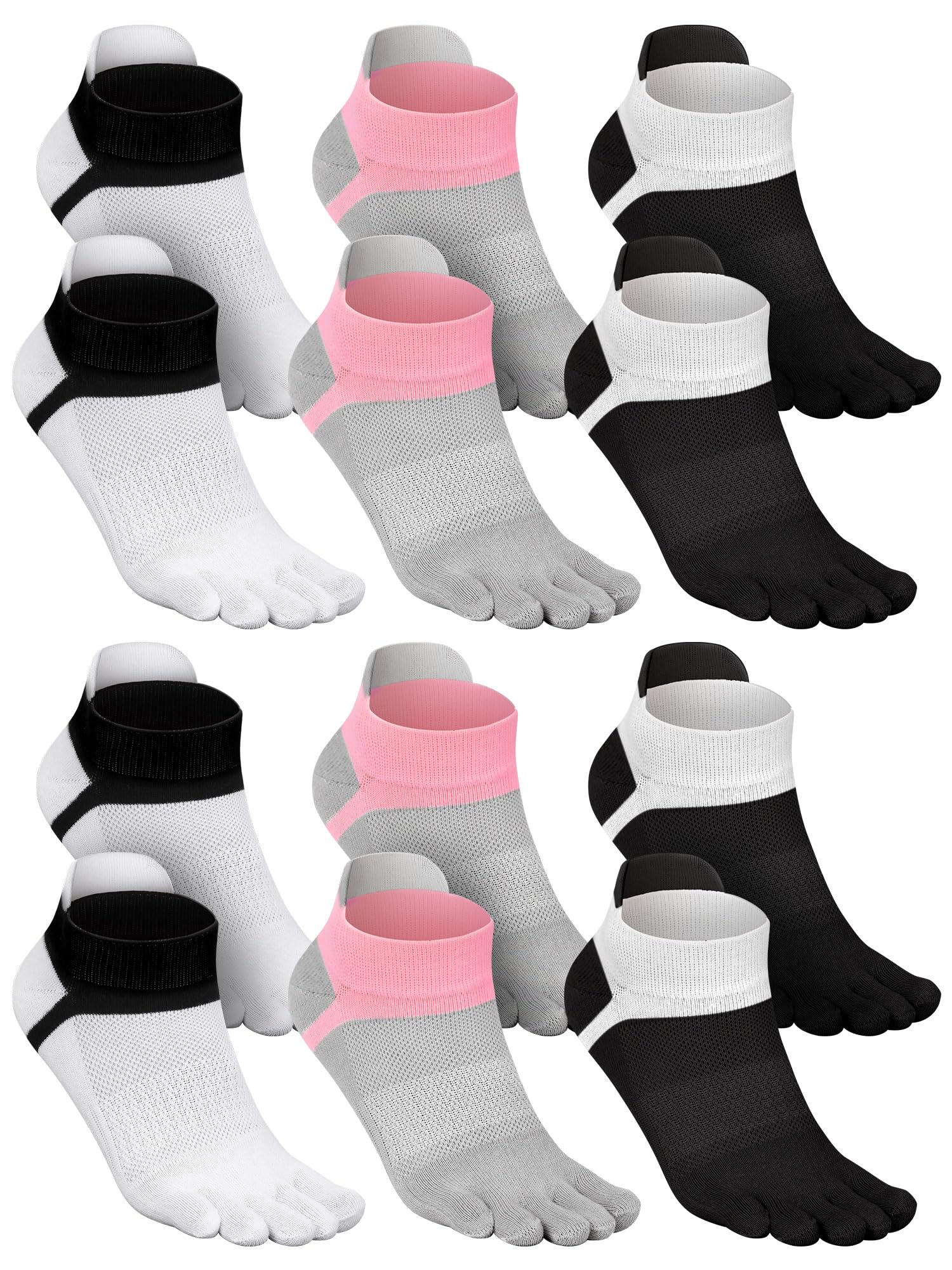 Fourluoo 6 pares de calcetines de algodón cálidos para hombre y mujer, para correr, atlético