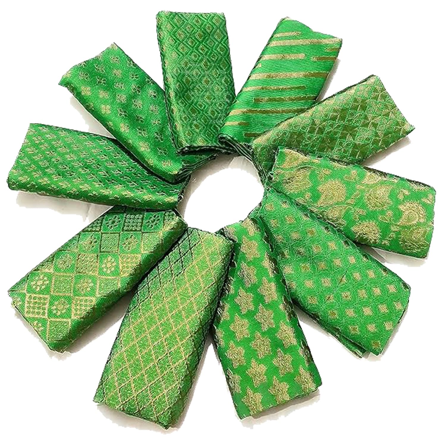 Zuvim South-Silk Unstitched Blouse Piece Material for Women, Combo of 10 (1 meter each) (110x80cms)