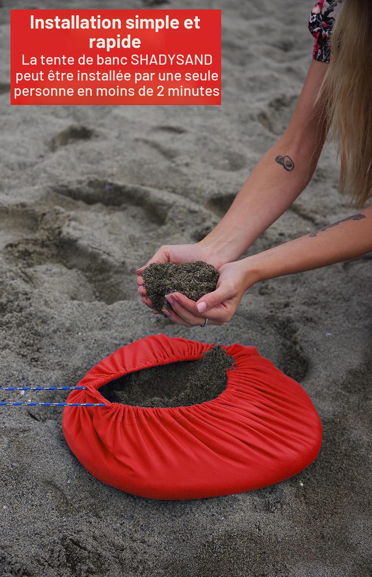 Grande Tente de Plage XXL Familiale Anti UV UPF 50+ - Abri Parasol Camping 5 Personnes, Installation 2min, Compact Voyage - 6 Couleurs - SHADYSAND