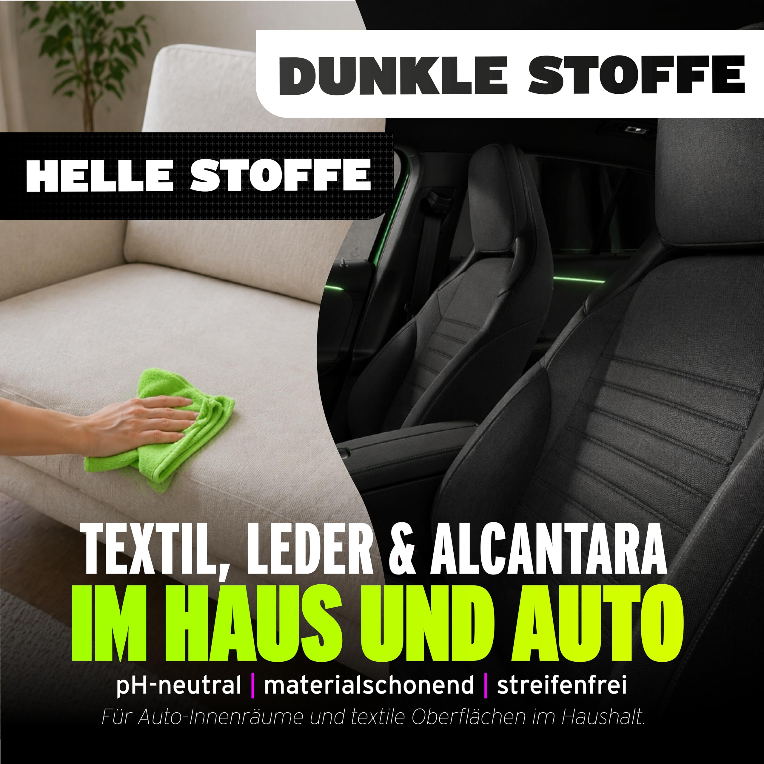 autopflege Koch Chemie Pol Star Kit de nettoyage pour textile et cuir et alcantara 1 l + vaporisateur + distributeur de mousse + tampon de gommage + brosse + 2 chiffons en microfibre | Nettoyant