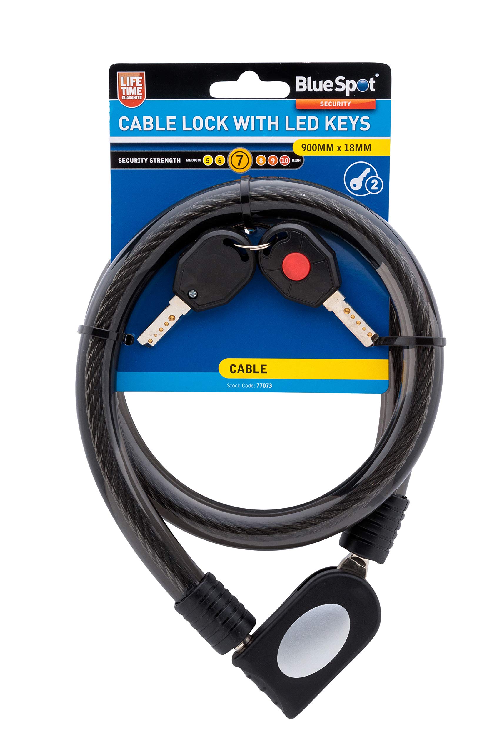 Fort Knox 900Mm X 18Mm Cable Lock With Led Keys - Security Bikes Mowers - Cable Fort Knox 18Mm 900Mm Lock Led Keys Security Bikes Mowers Chainsaws 5028734770735
