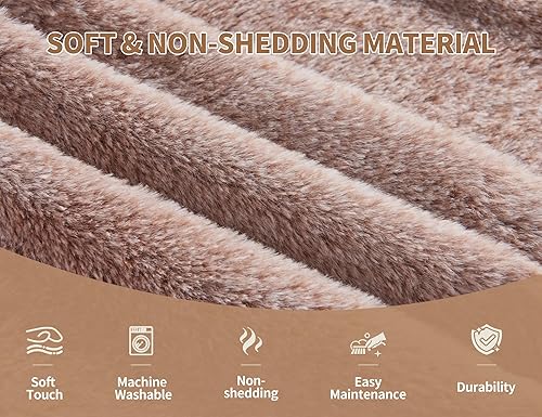 Miniatura 4 de Puf Otomano Redondo para Sala de Estar 20"x15" Puf Otomano Bean Bag con Parte Superior Suave Cómodo Taburete Pequeño para Pies Reposapiés Puf Marrón