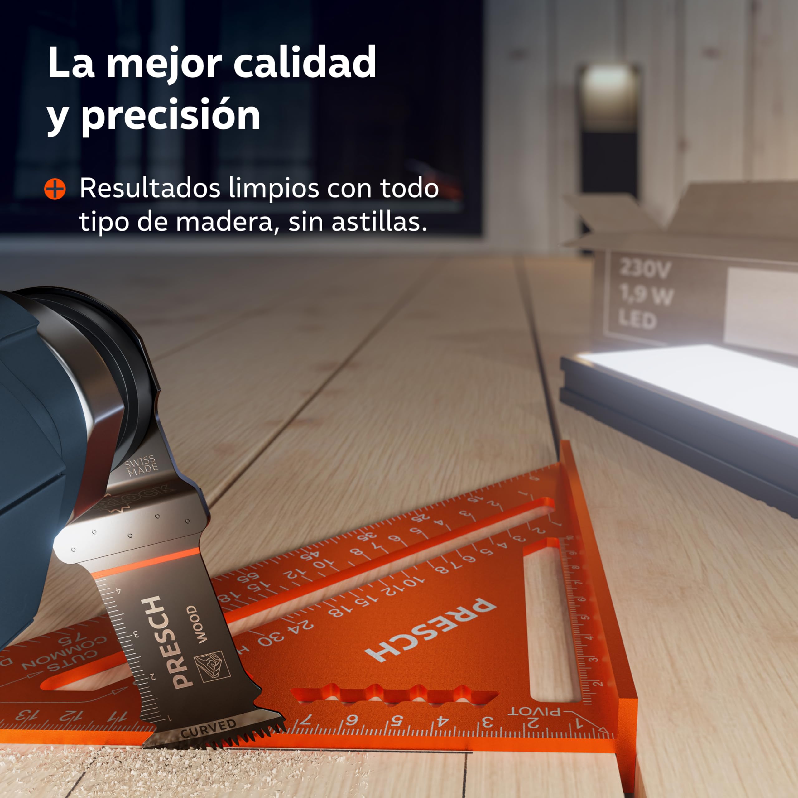 Presch Cuchilla Multiherramienta Madera 50×32 mm - Accesorio Starlock para sustitución sin herramientas - Corte limpio con dentado japonés y diseño Curved-Tec - Accesorio multiherramienta