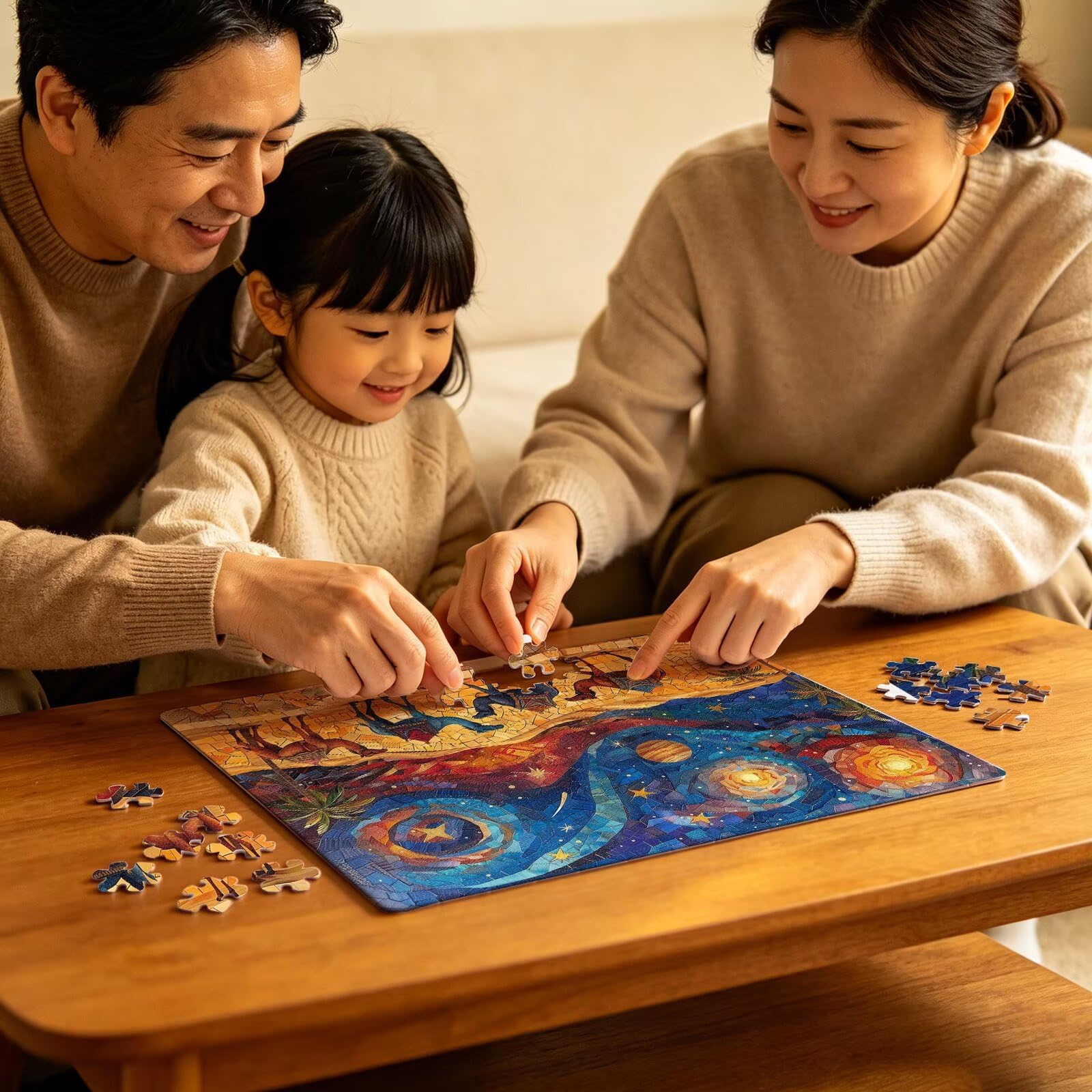 Puzzle 1000 elementów, puzzle 1000 elementów dla dorosłych, trudne puzzle, druk w wysokiej rozdzielczości i jasne kolory, abstrakcyjne drewniane puzzle wielbłąd z wykwintnym pudełkiem do pakowania W3H