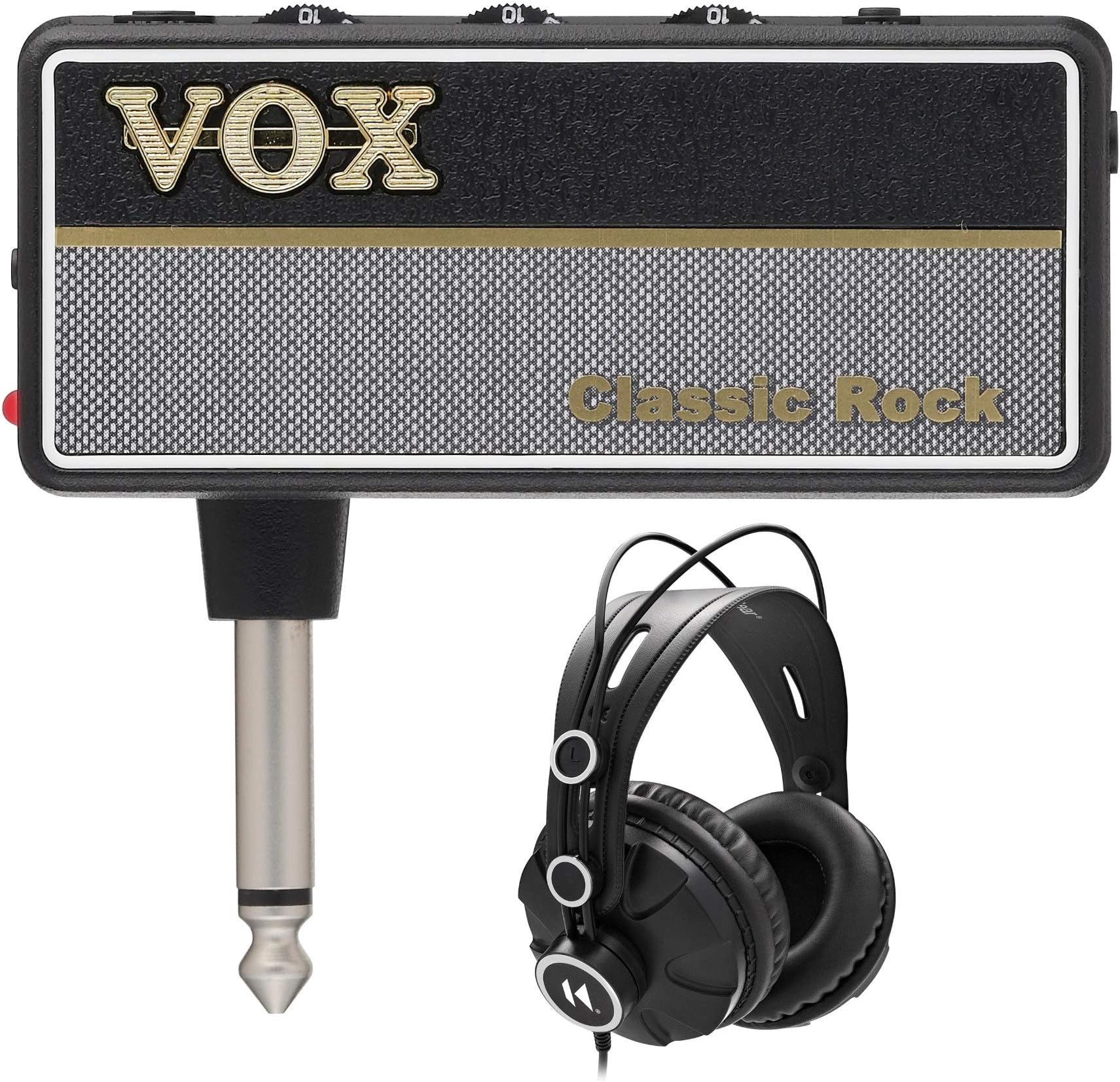 Korg Vox AP2CR 2 amPlug Headphone Guitar Amplifier (Classic Rock) Bundled with Over-Ear Headphones (2 Items)